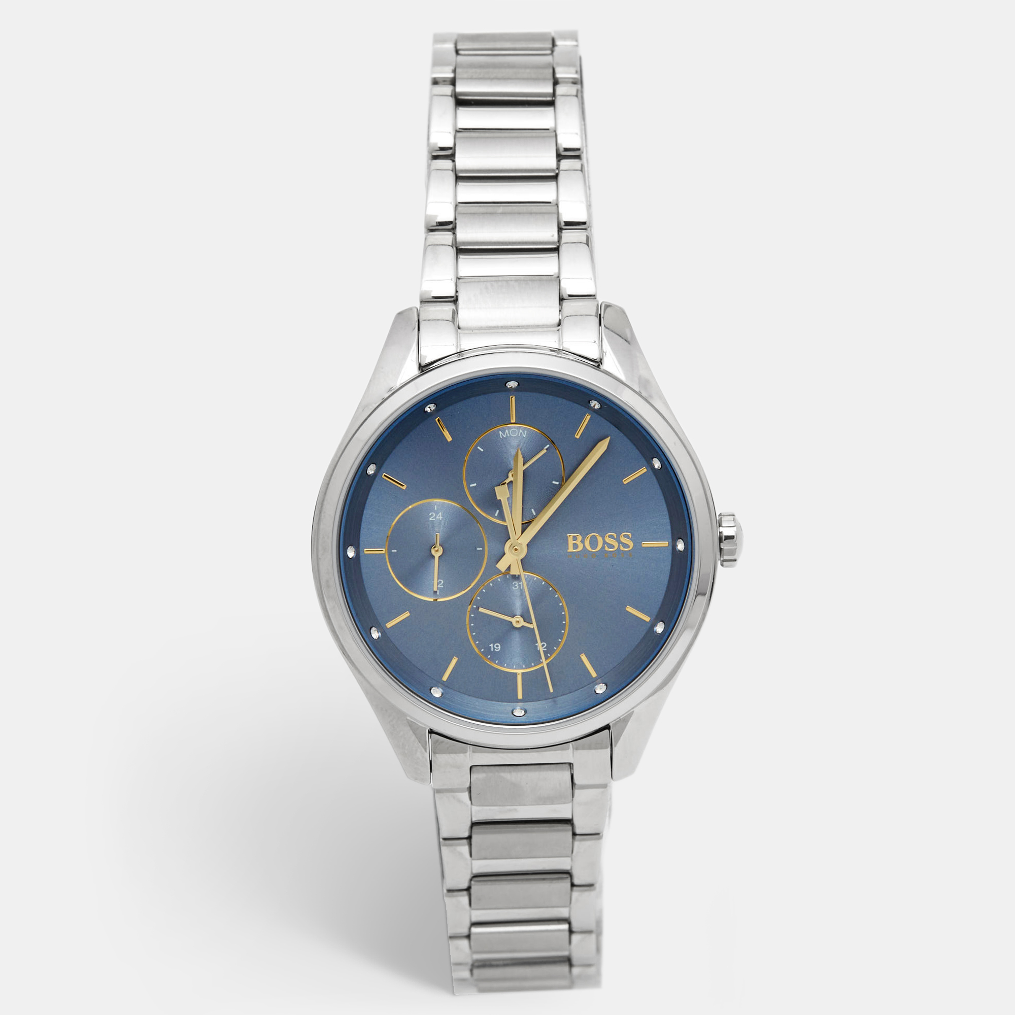Hugo Boss Blue Stainless Steel Grand Course 1502583 Women's Wristwatch 36 mm