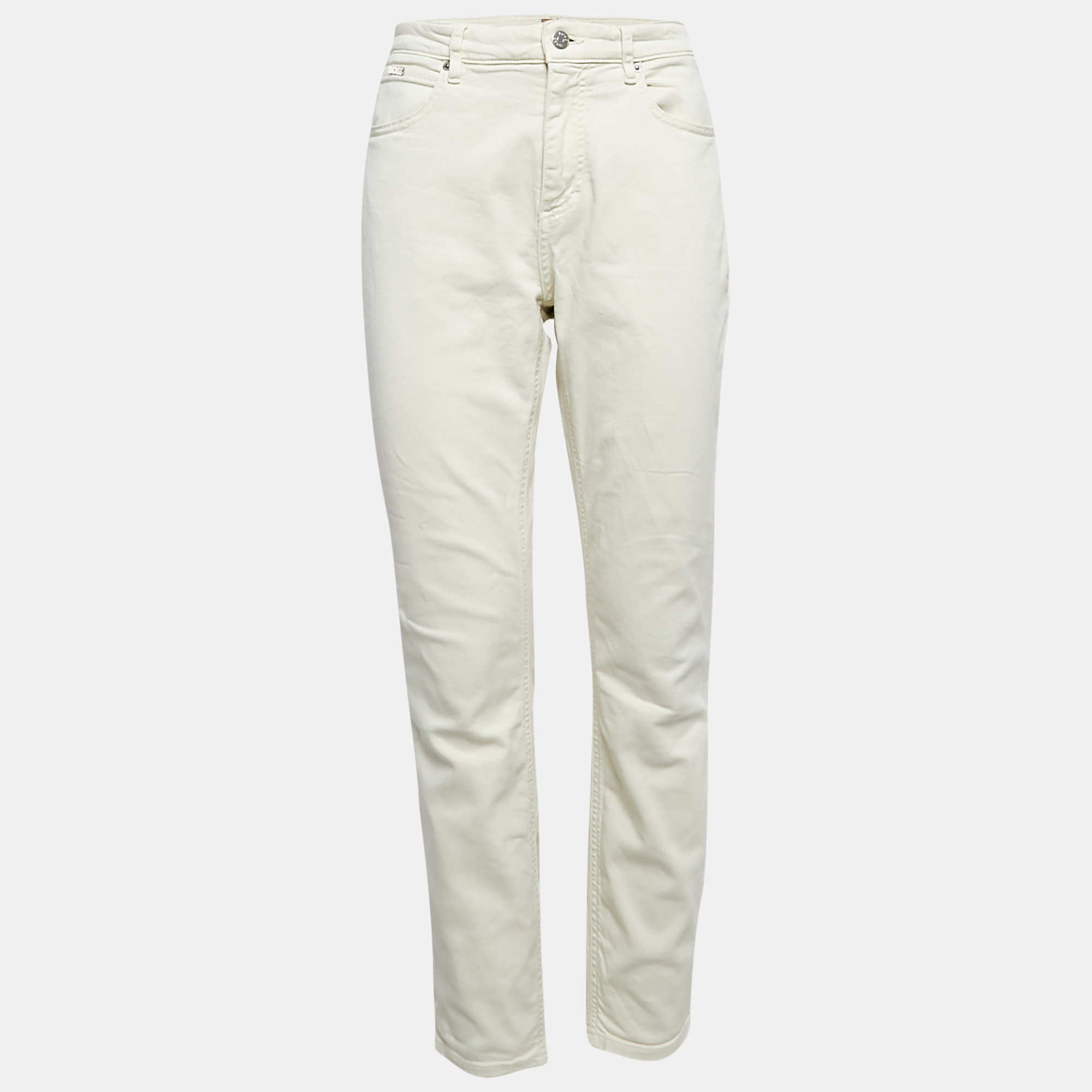 

Boss By Hugo Boss White Denim The Jackie Slim Crop Jeans M Waist 30"