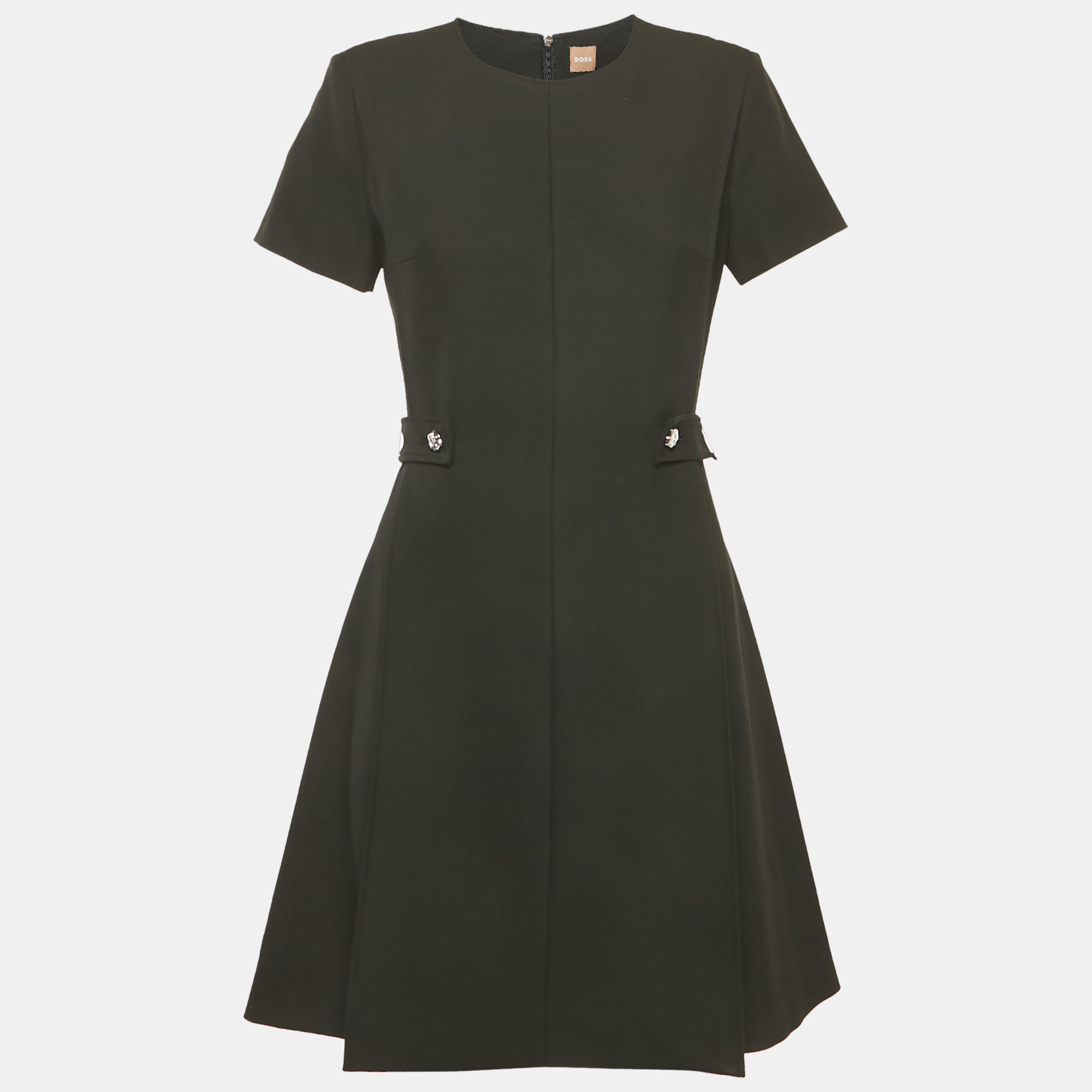 

Boss By Hugo Boss Black Stretch Crepe Pleated Destena Dress S