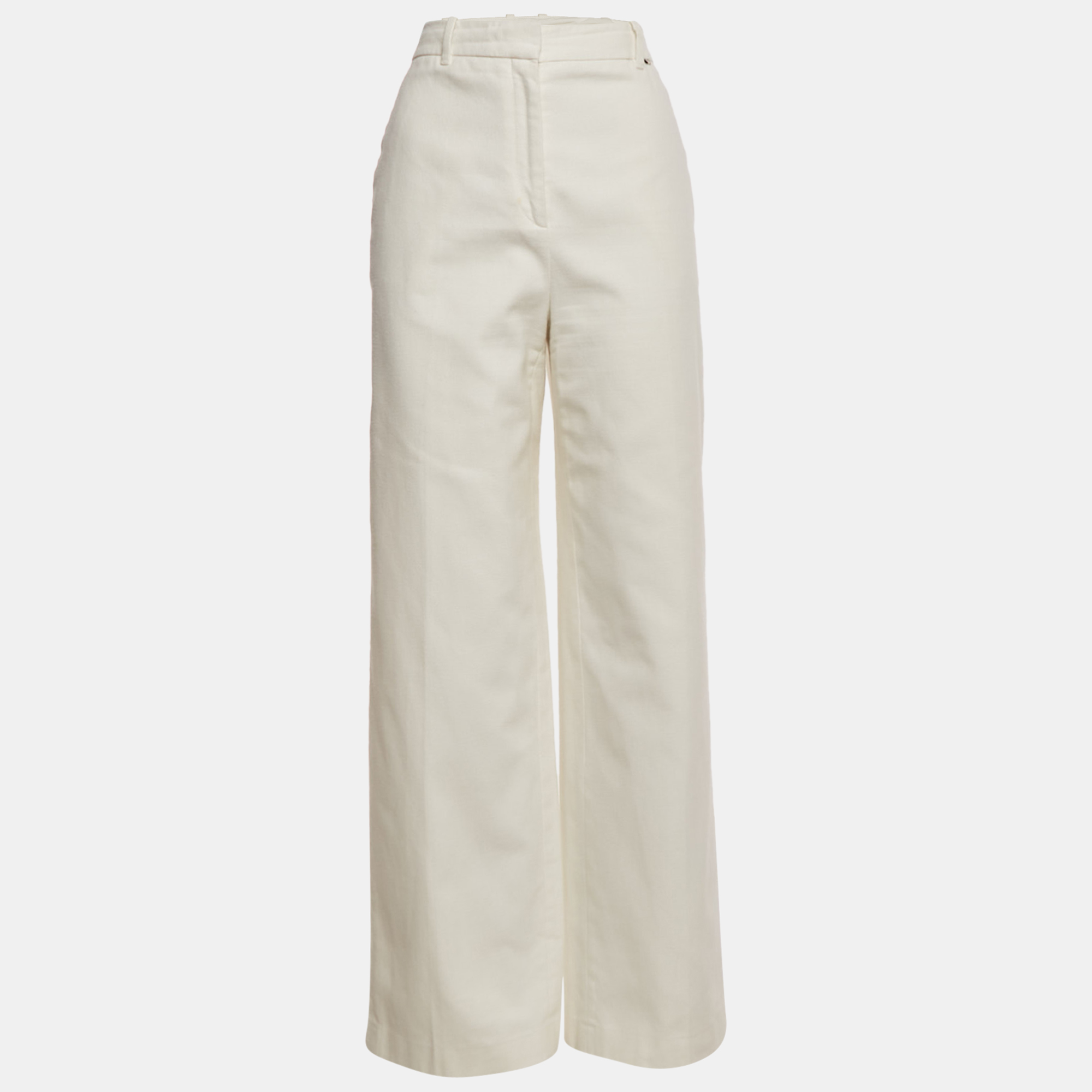 

Boss By Hugo Boss White Cotton Wide-Leg Telette Trousers M