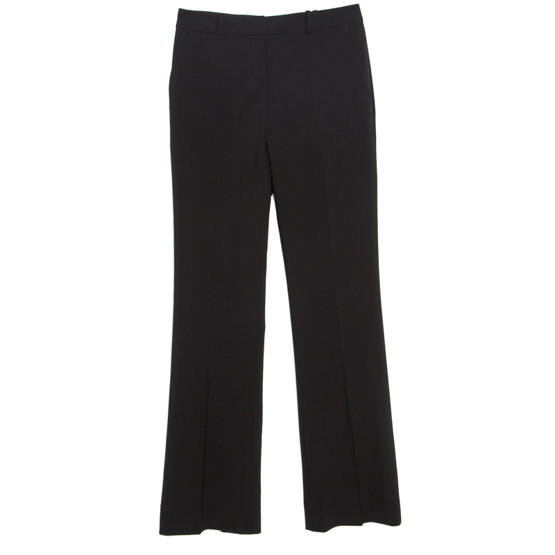 Pre Owned Boss By Hugo Boss Black Stretch Wool Tailored High Waist Trousers S