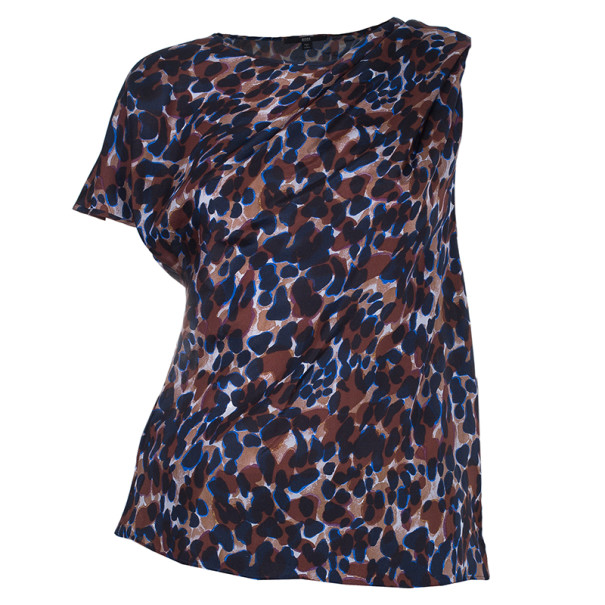 مملوكة مسبقًا BOSS By Hugo Boss Silk Leopard Print Top S