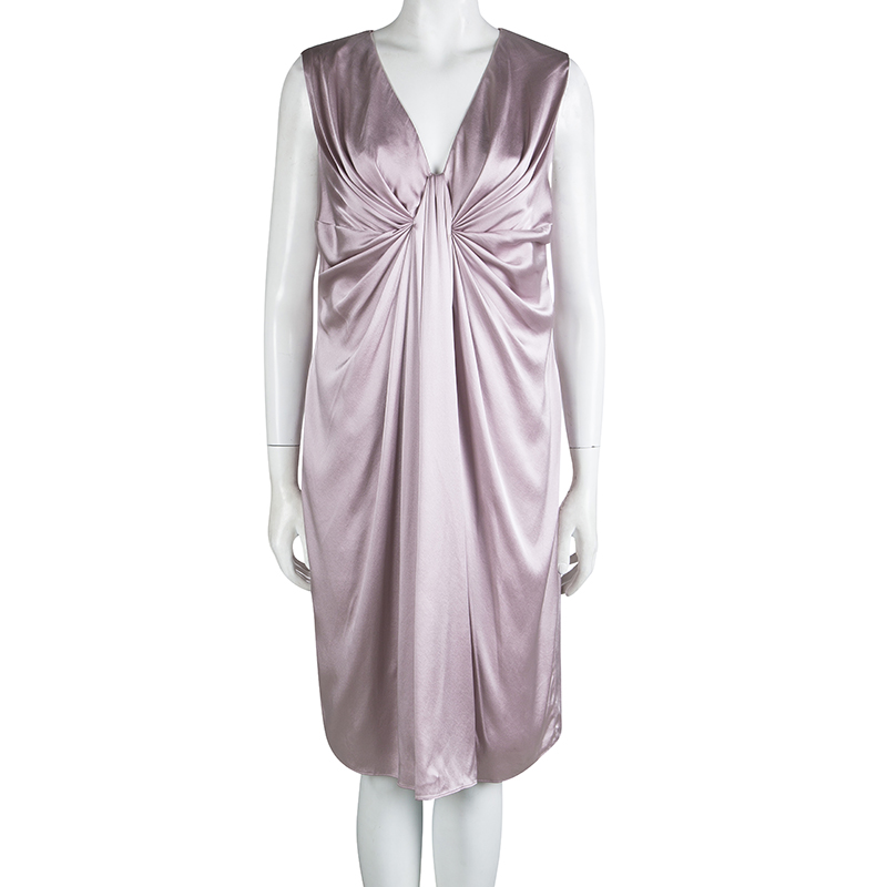 

Boss By Hugo Boss Pale Purple Silk Draped Sleeveless Doresa Dress