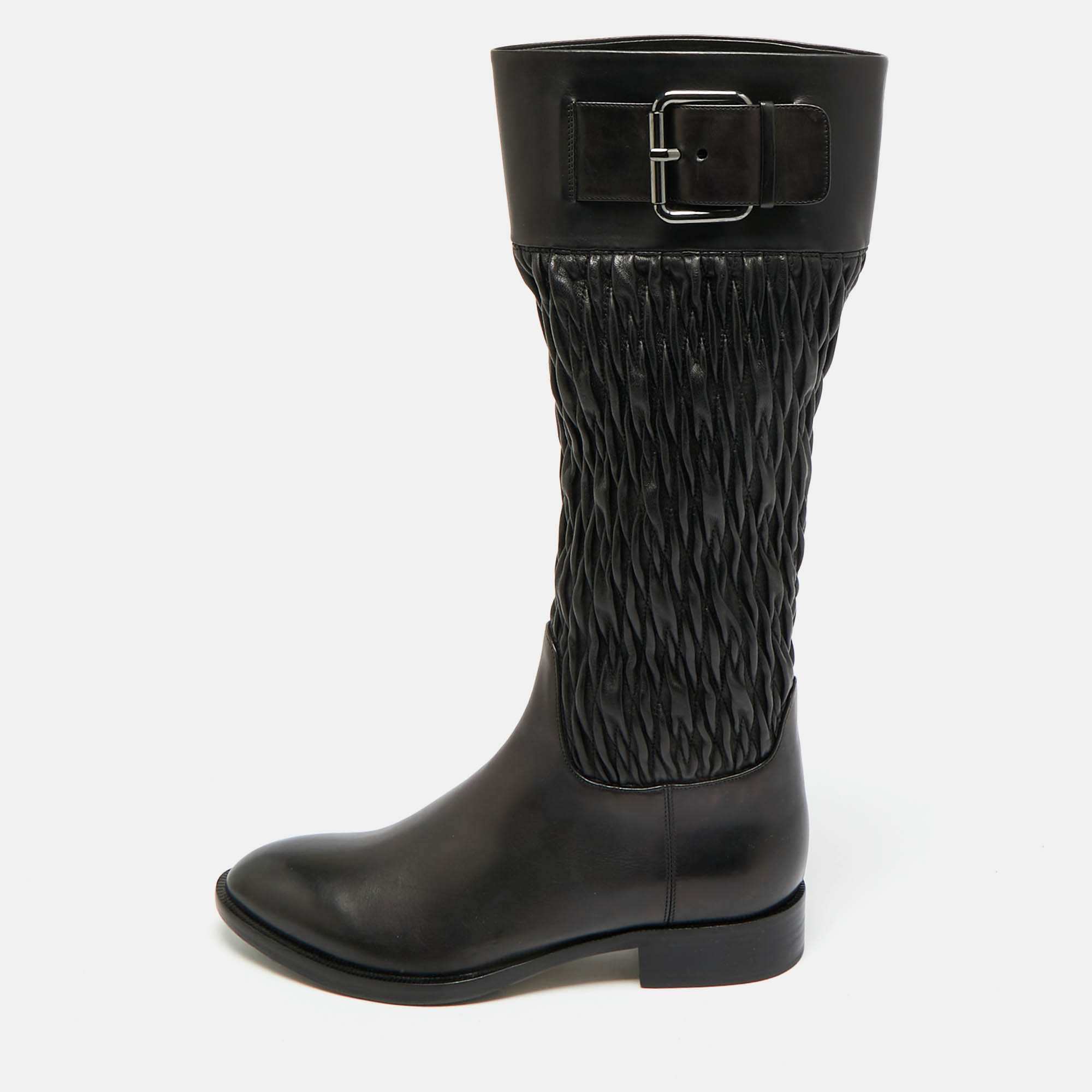 

Boss By Hugo Boss Size  Black Leather Knee Length Boots