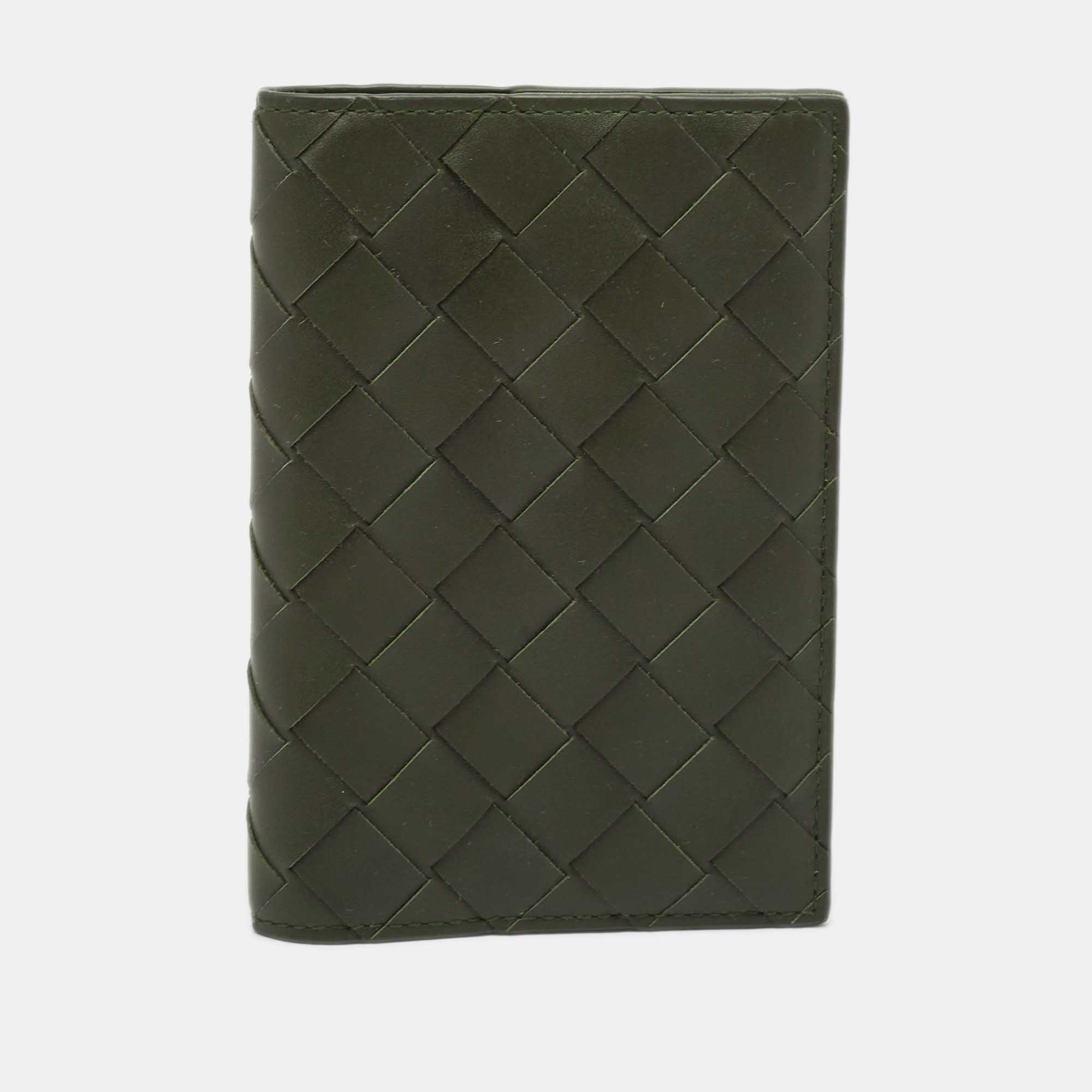 

Bottega Veneta Dark Green Intrecciato Leather Notebook Cover