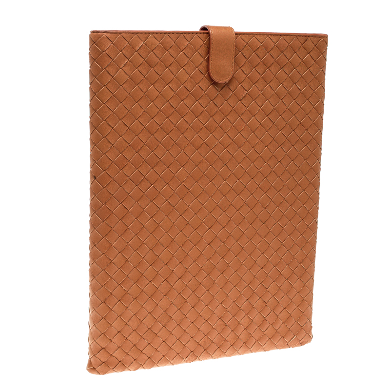 

Bottega Veneta Orange Intrecciato Leather Ipad Case