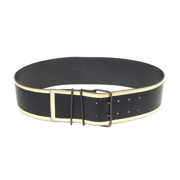 Pre Owned Bottega Veneta Black Leather Waist Belt 85 CM