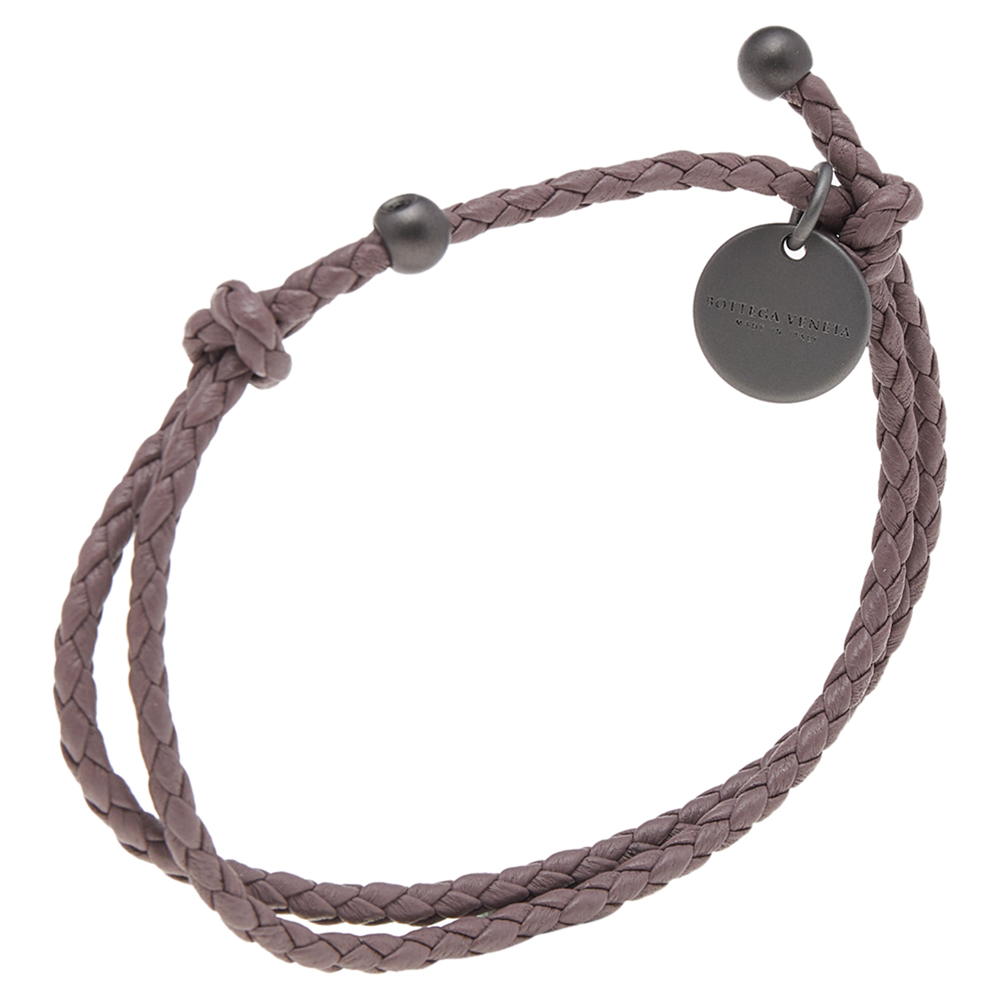 

Bottega Veneta Purple Intrecciato Leather Double Cord Bracelet