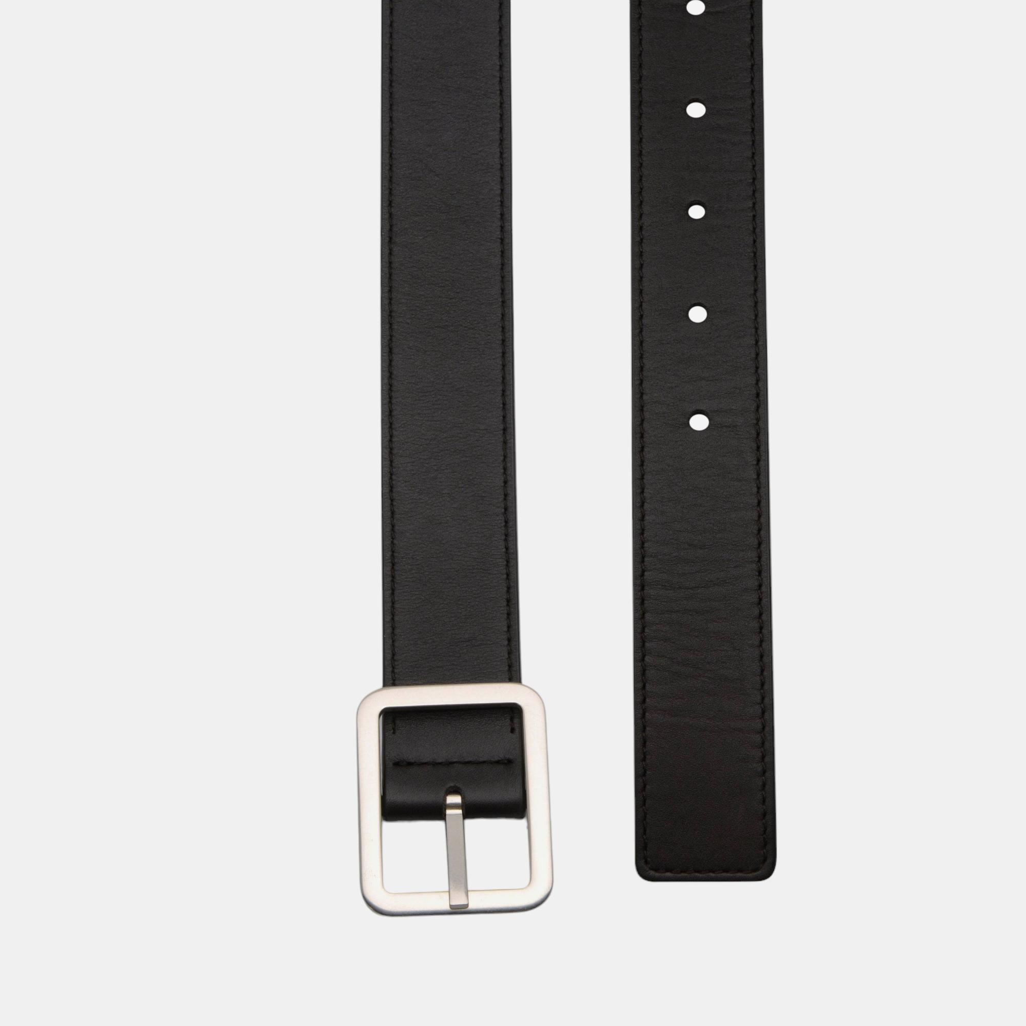 

Bottega Veneta Black And Maroon Leather Belt