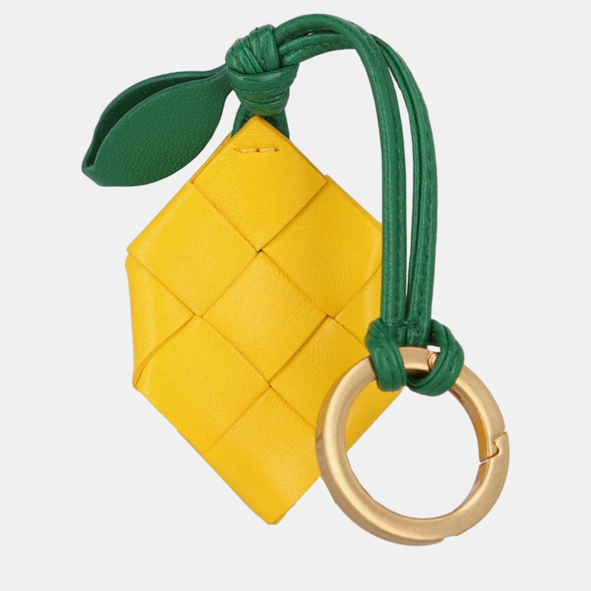 

Bottega Veneta Yellow and Green Leather Key Chains