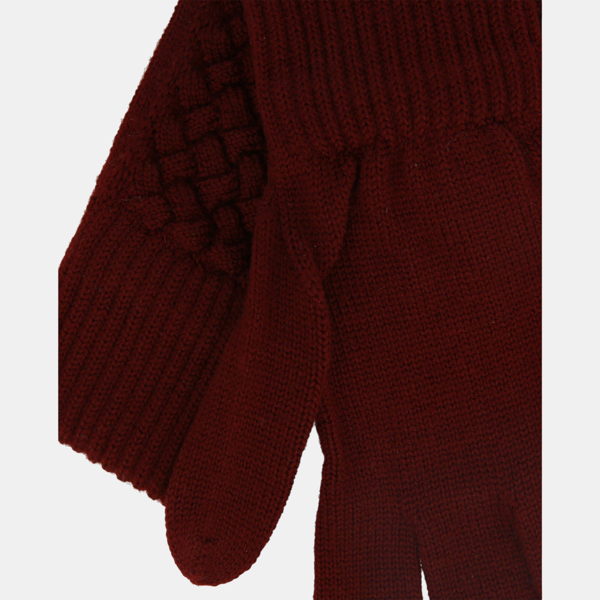 

Bottega Veneta Red Wool Gloves