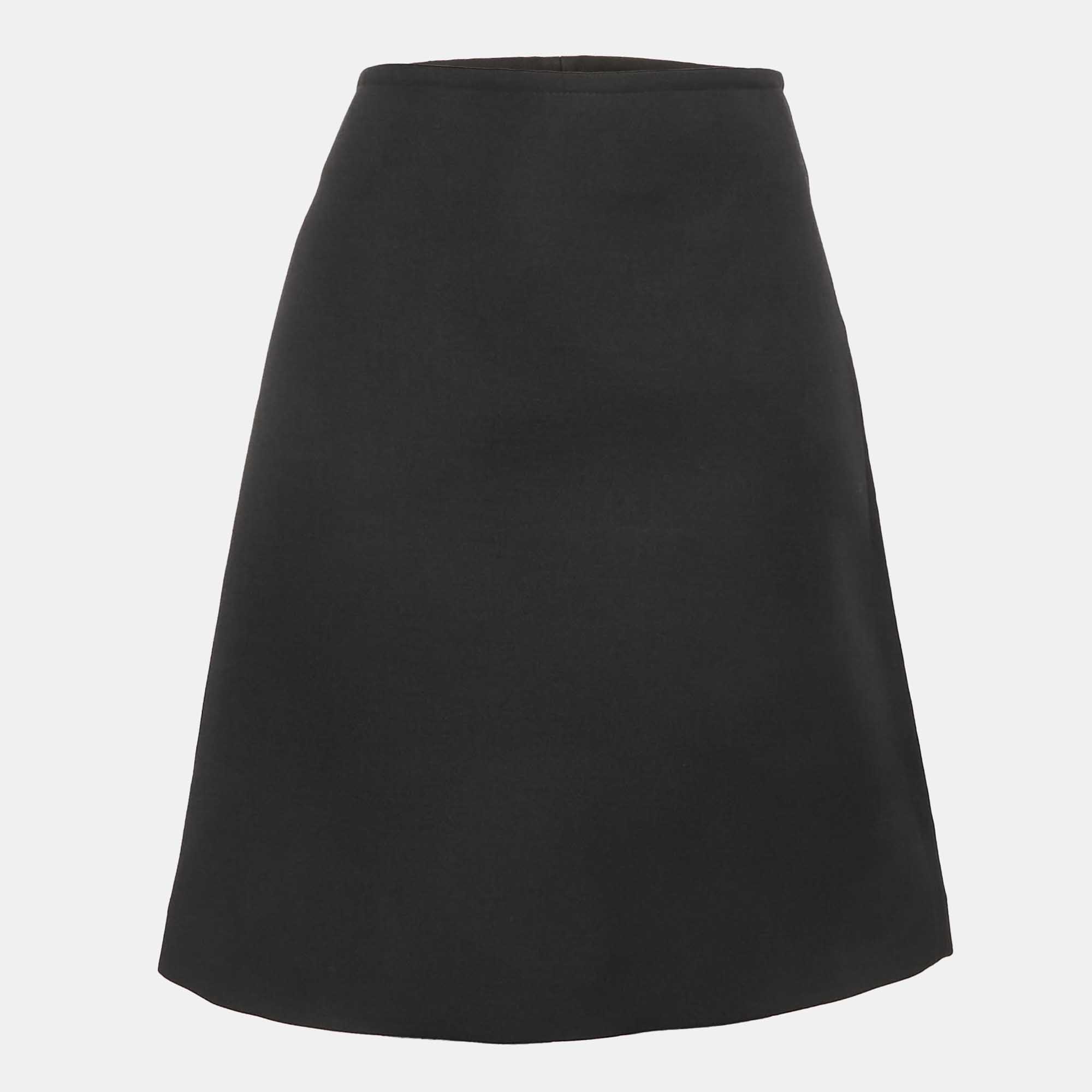 

Bottega Veneta Black Dry Wool Pencil Skirt S