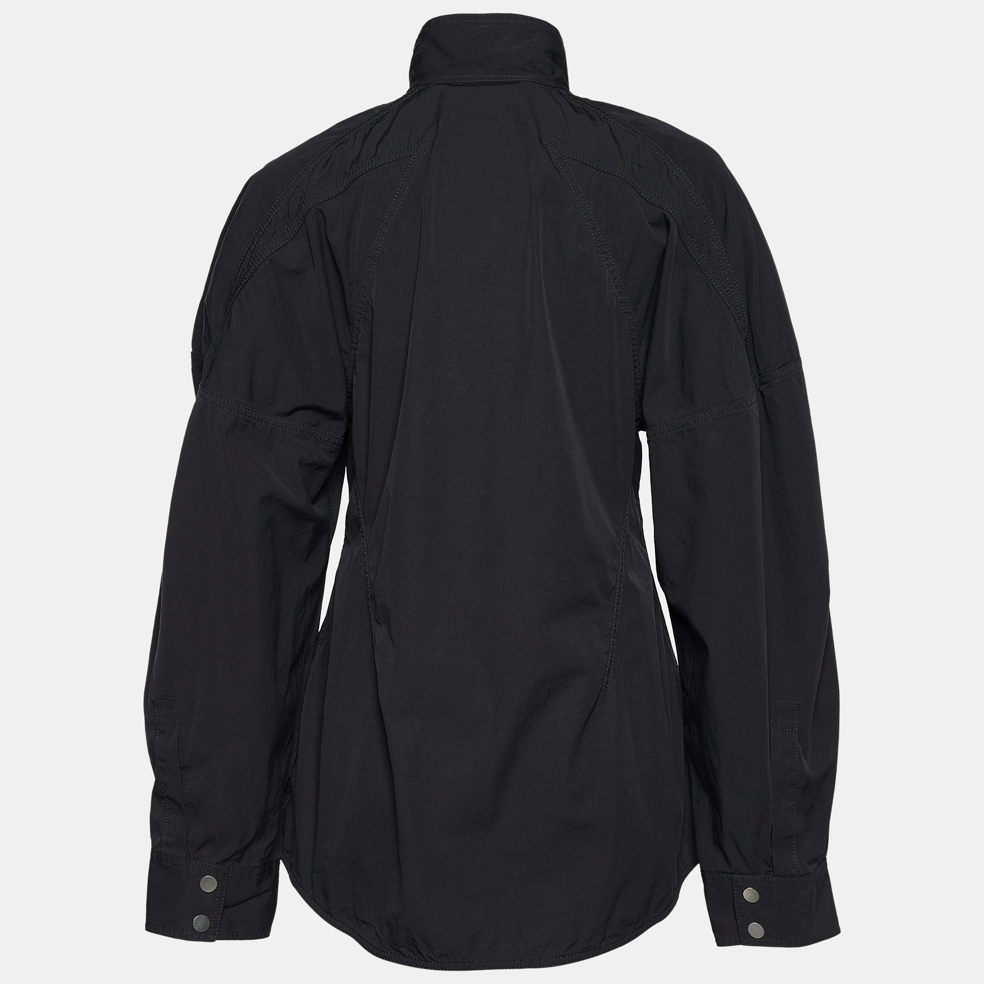 

Bottega Veneta Black Cotton Button Front Puff Sleeve Shirt