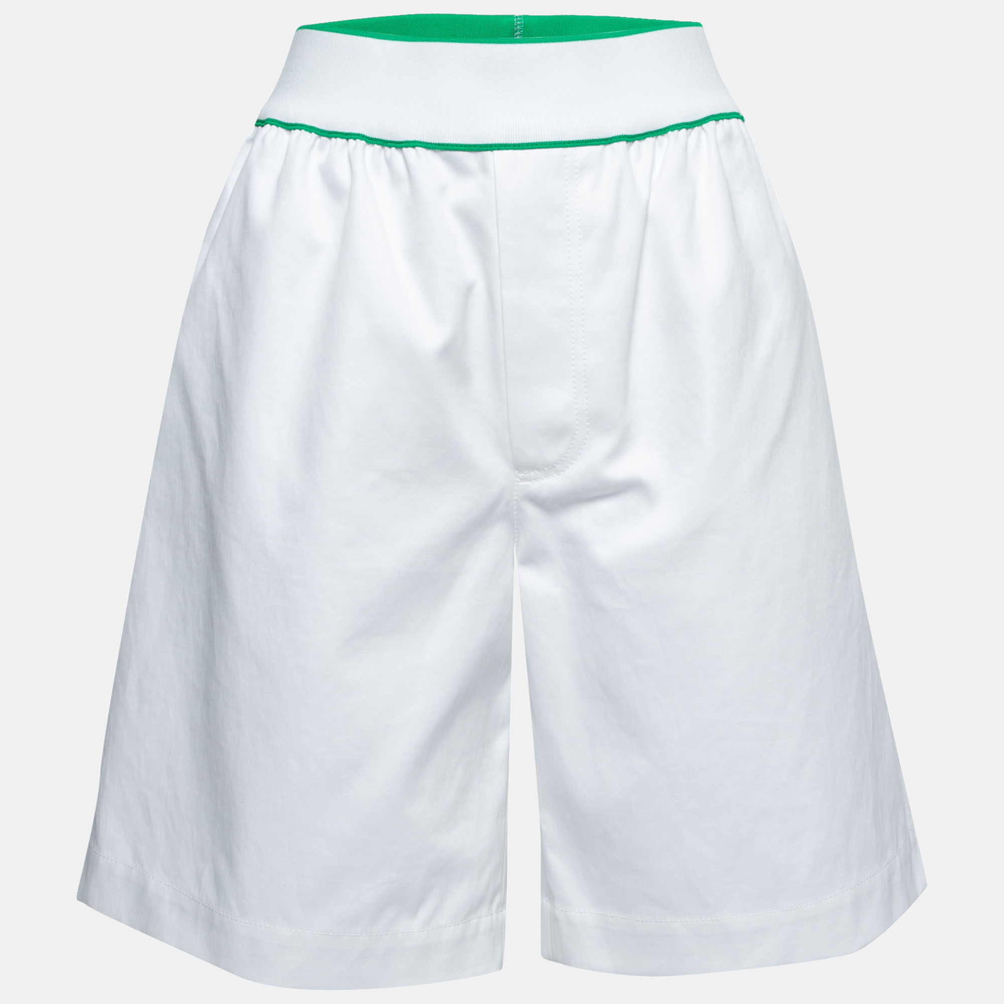 Pre-owned Bottega Veneta White Cotton Bermuda Shorts M