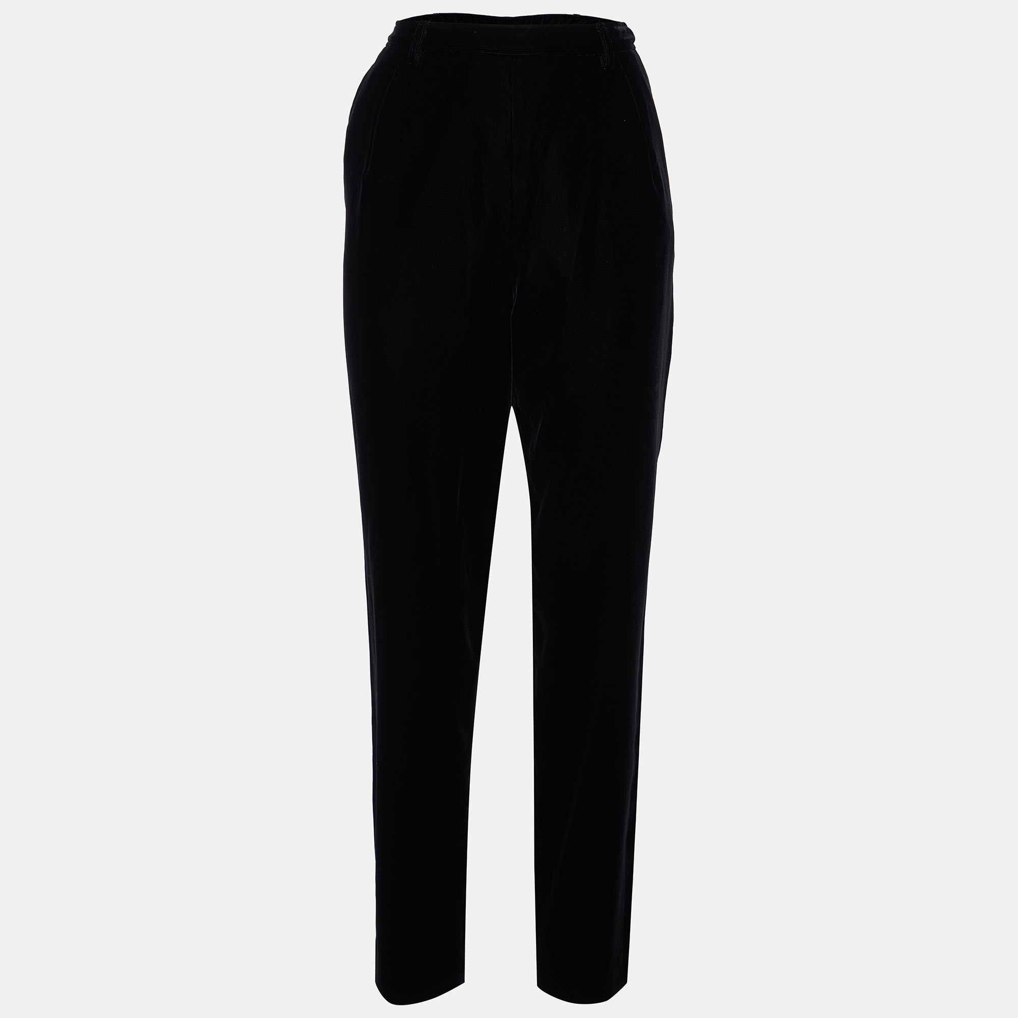 

Bottega Veneta Black Velvet Straight Leg Pants