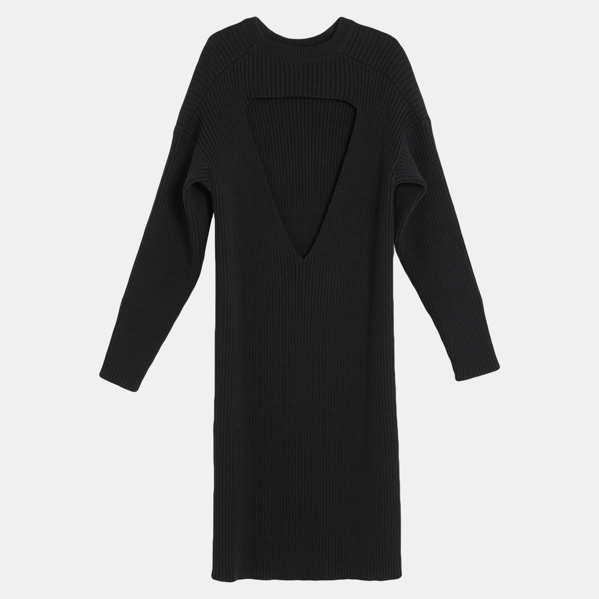 Pre-owned Bottega Veneta Wool Midi Dress M In Black