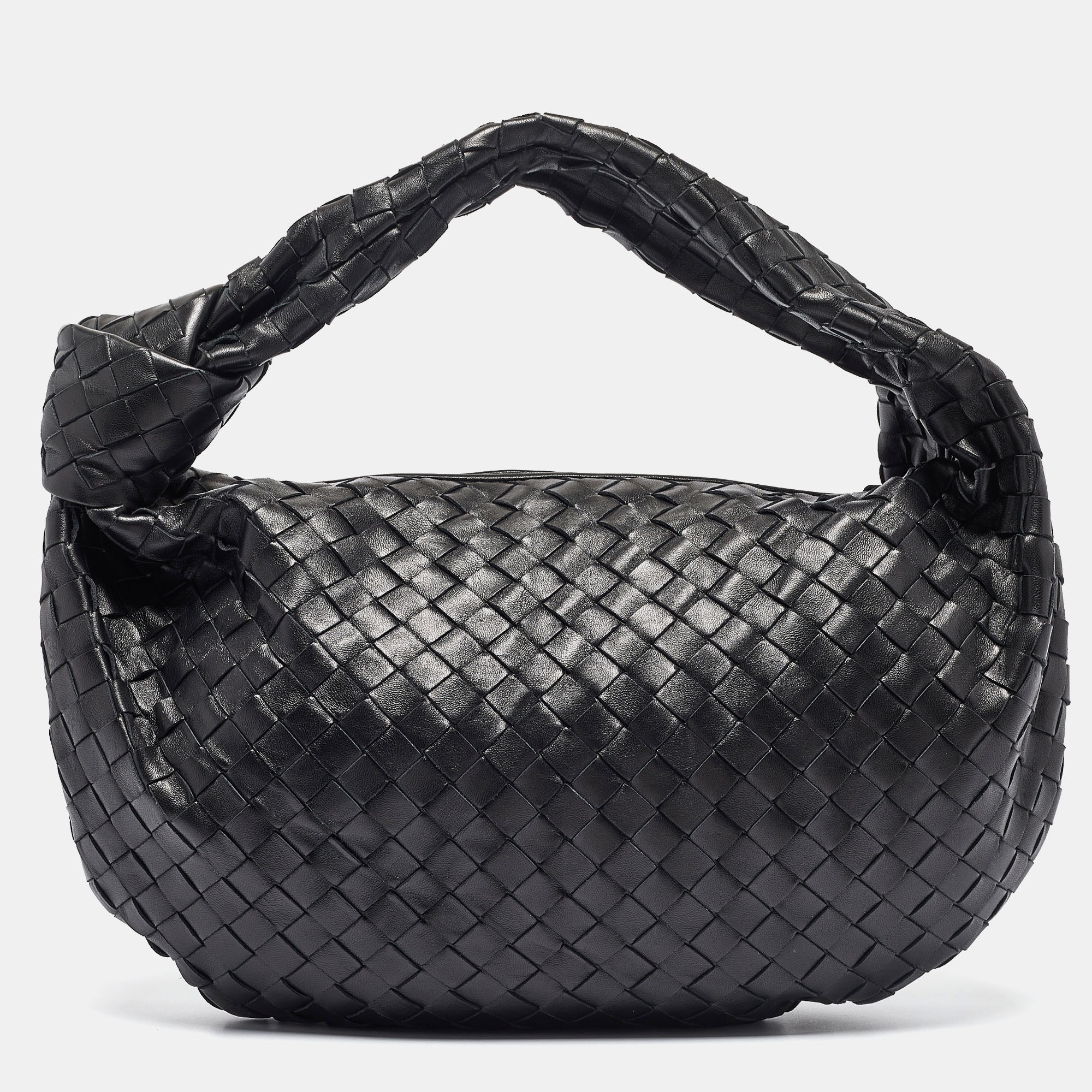 

Bottega Veneta Black Intrecciato Leather  Jodie Hobo