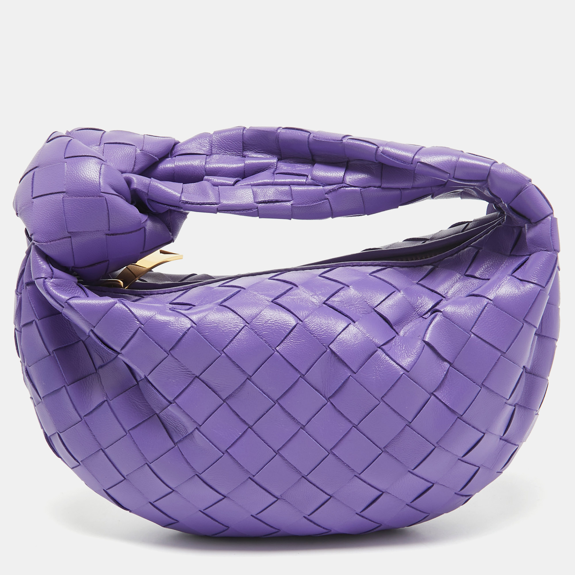 

Bottega Veneta Purple Intrecciato Leather Mini Jodie Hobo