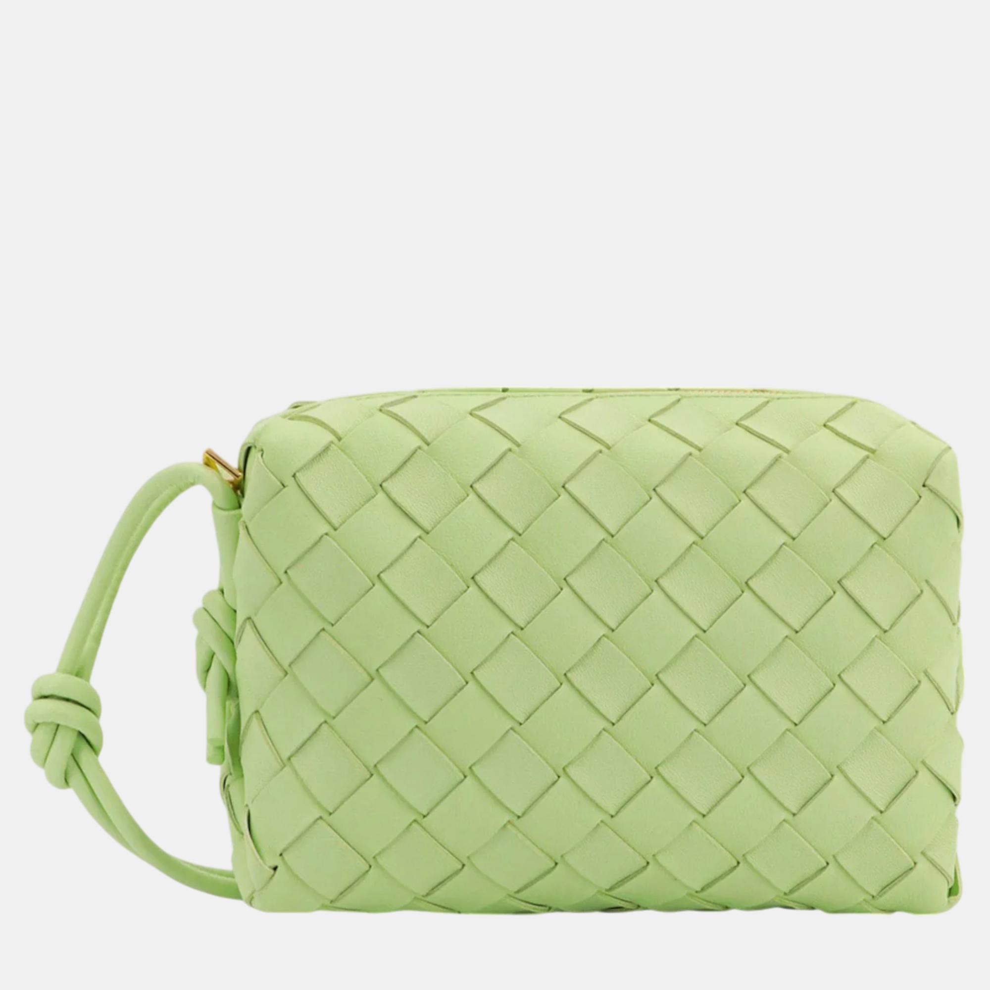 

Bottega Veneta Green Leather Loop Shoulder Bag