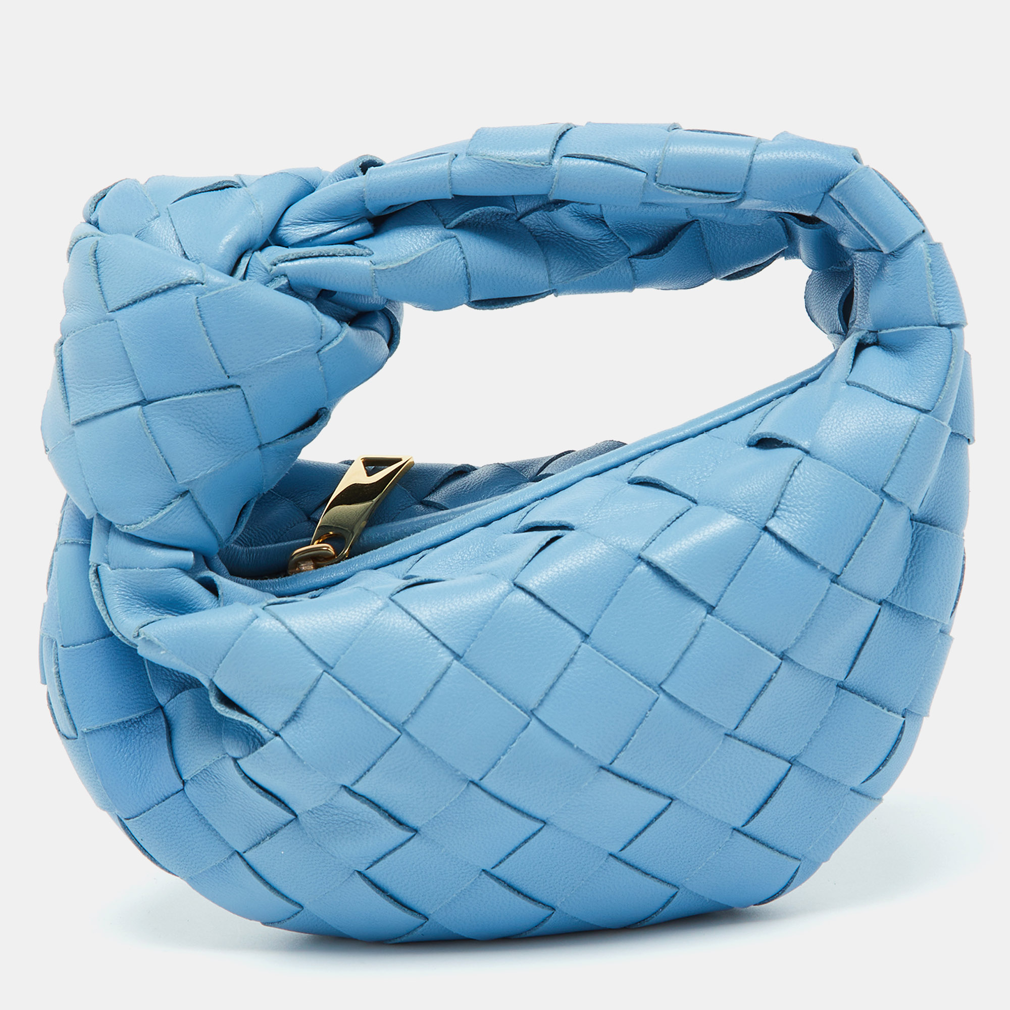 

Bottega Veneta Blue Intrecciato Leather Candy Jodie Bag