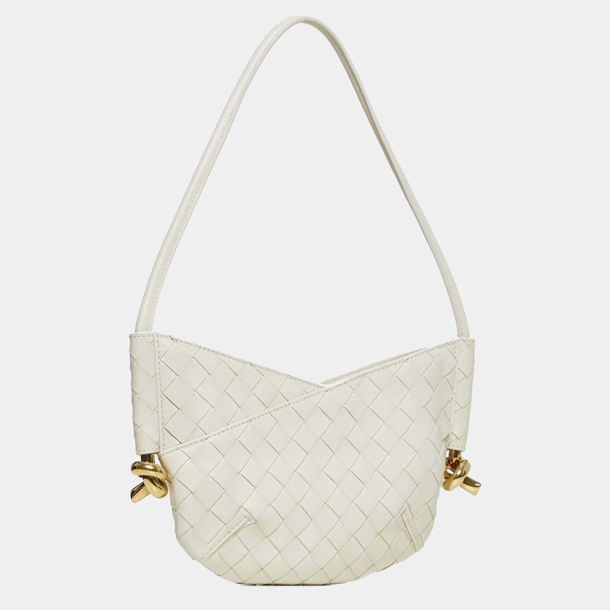 

Bottega Veneta Ivory Solstice Intrecciato Leather Mini Bag, Cream