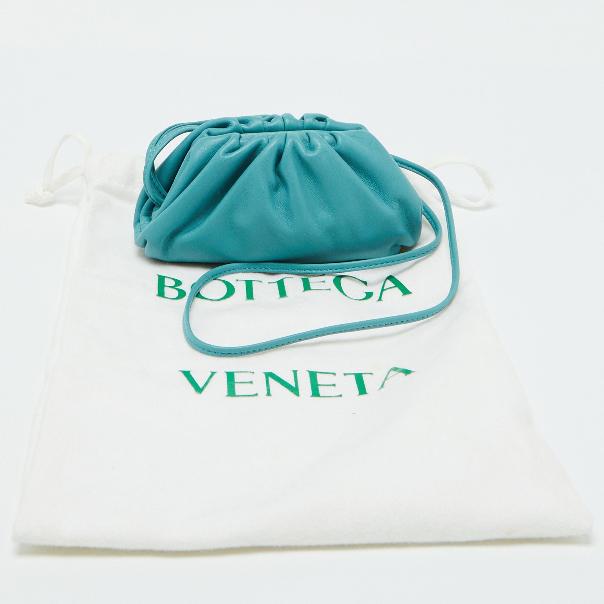 Bottega Veneta Light Blue Leather Extra Mini The Pouch 