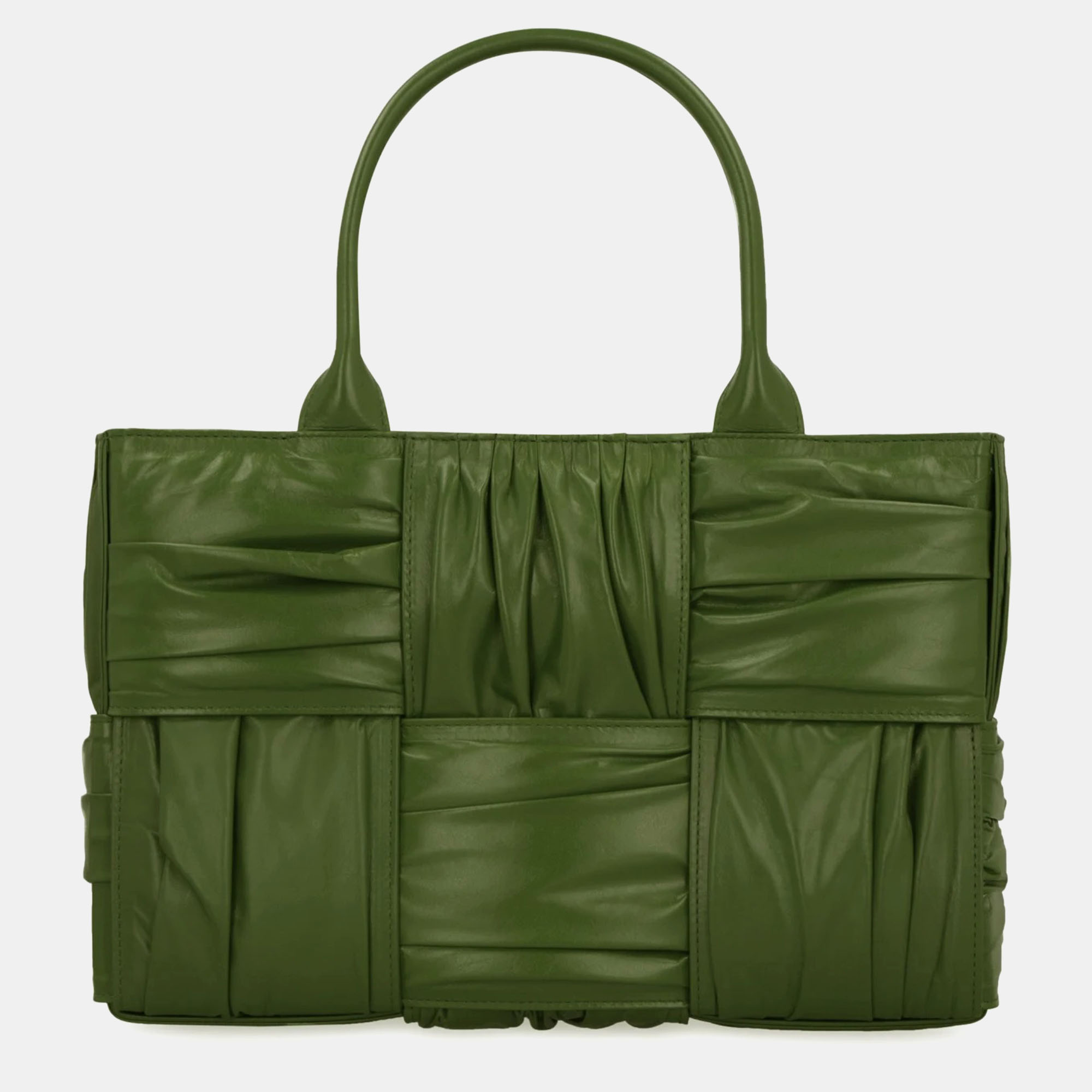 

Bottega Veneta Green Calf Leather Arco Leather Tote Bag