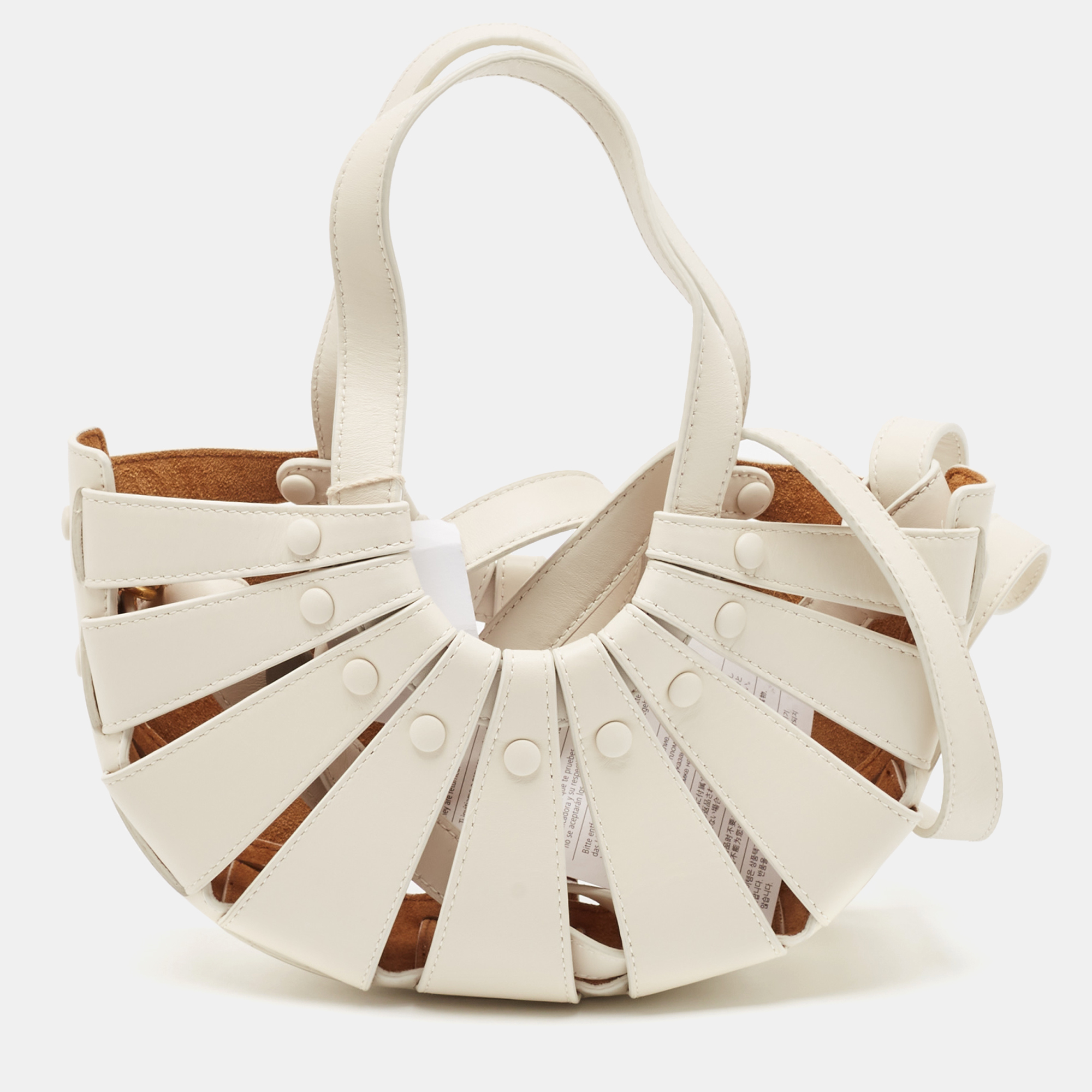 

Bottega Veneta Off White Leather Small Shell Bag