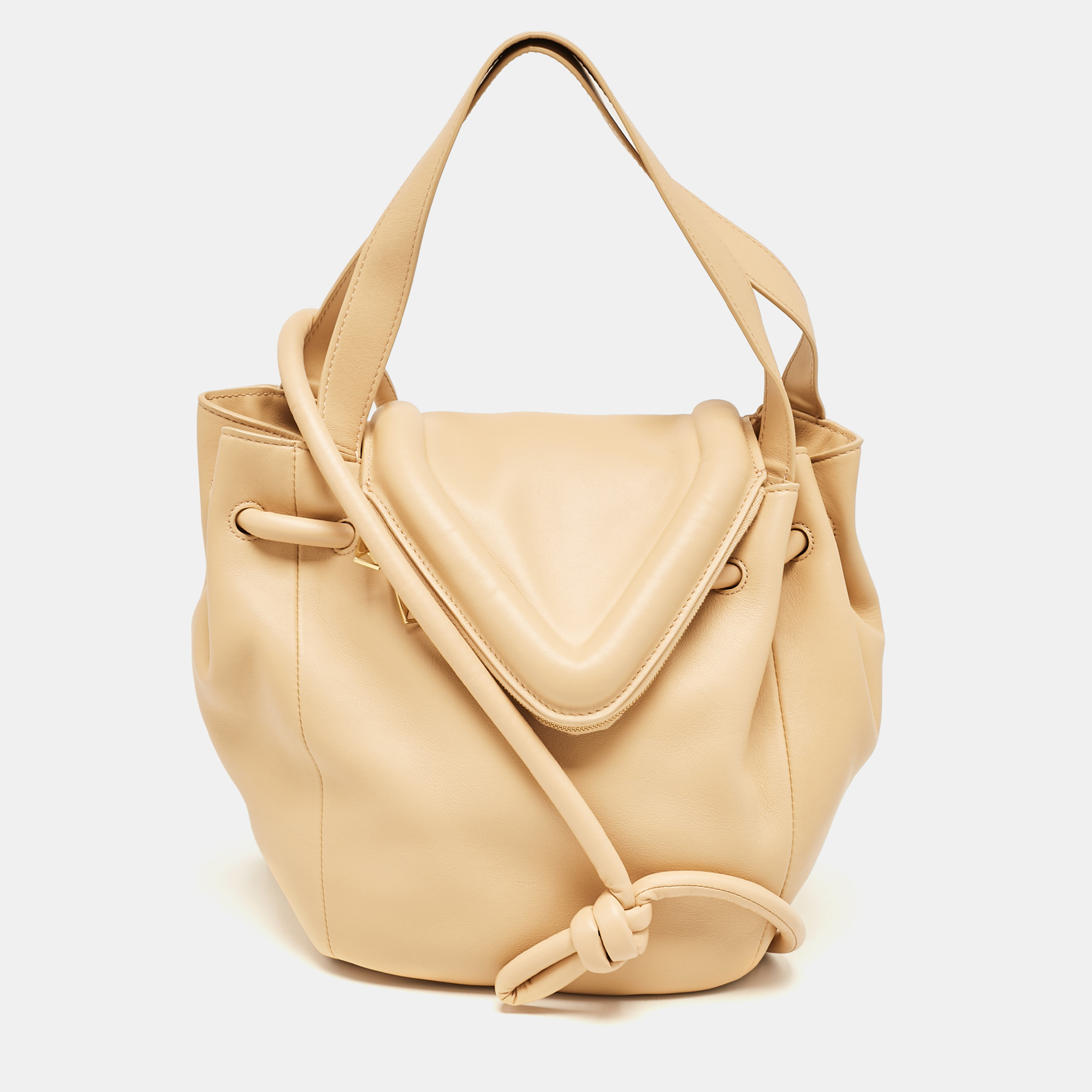 

Bottega Veneta Beige Leather Beak Shoulder Bag