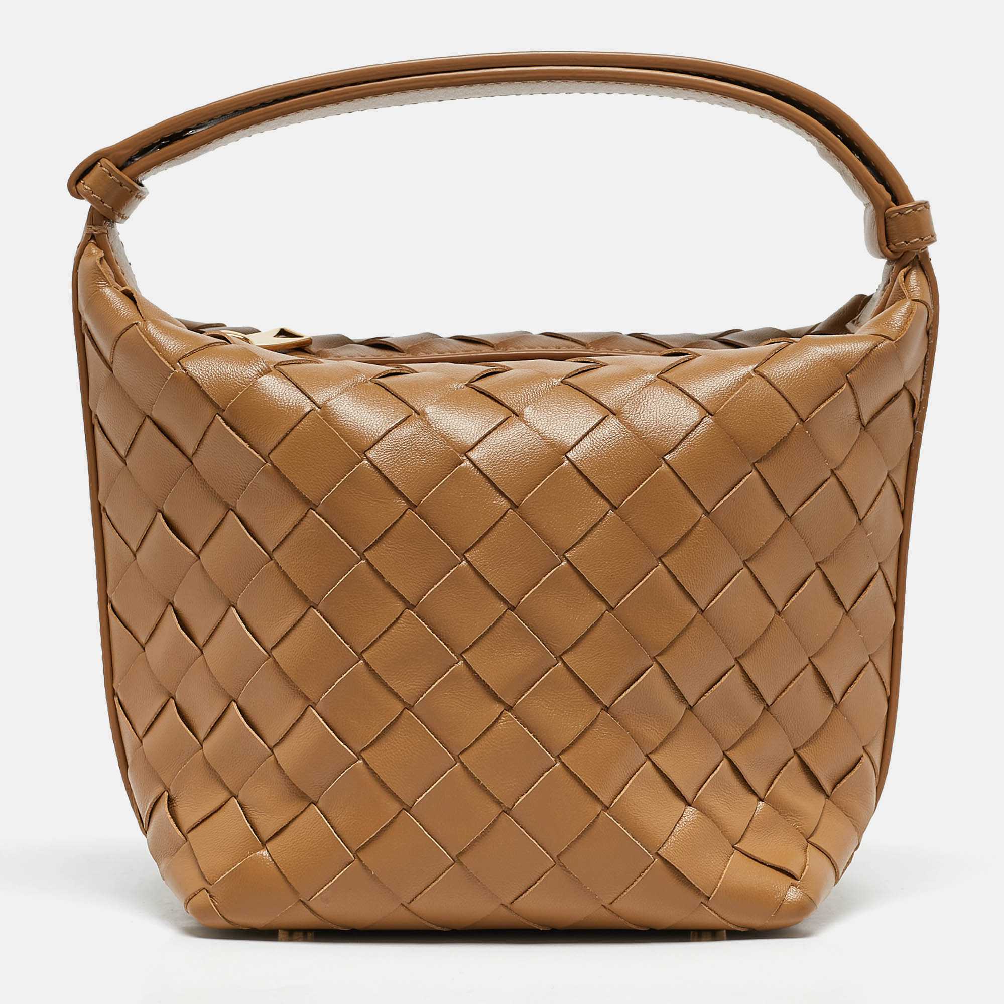 

Bottega Veneta Tan Intrecciato Leather Candy Wallace Bag