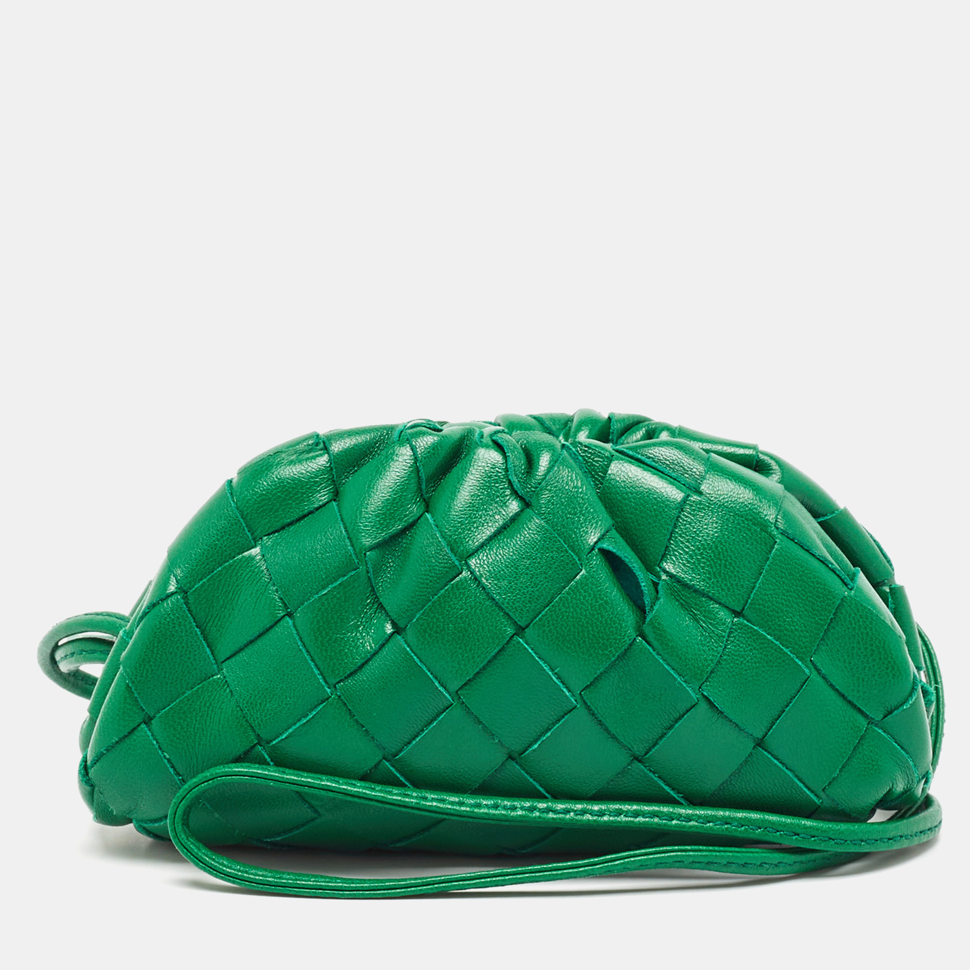 

Bottega Veneta Green Intrecciato Leather Extra Mini The Pouch