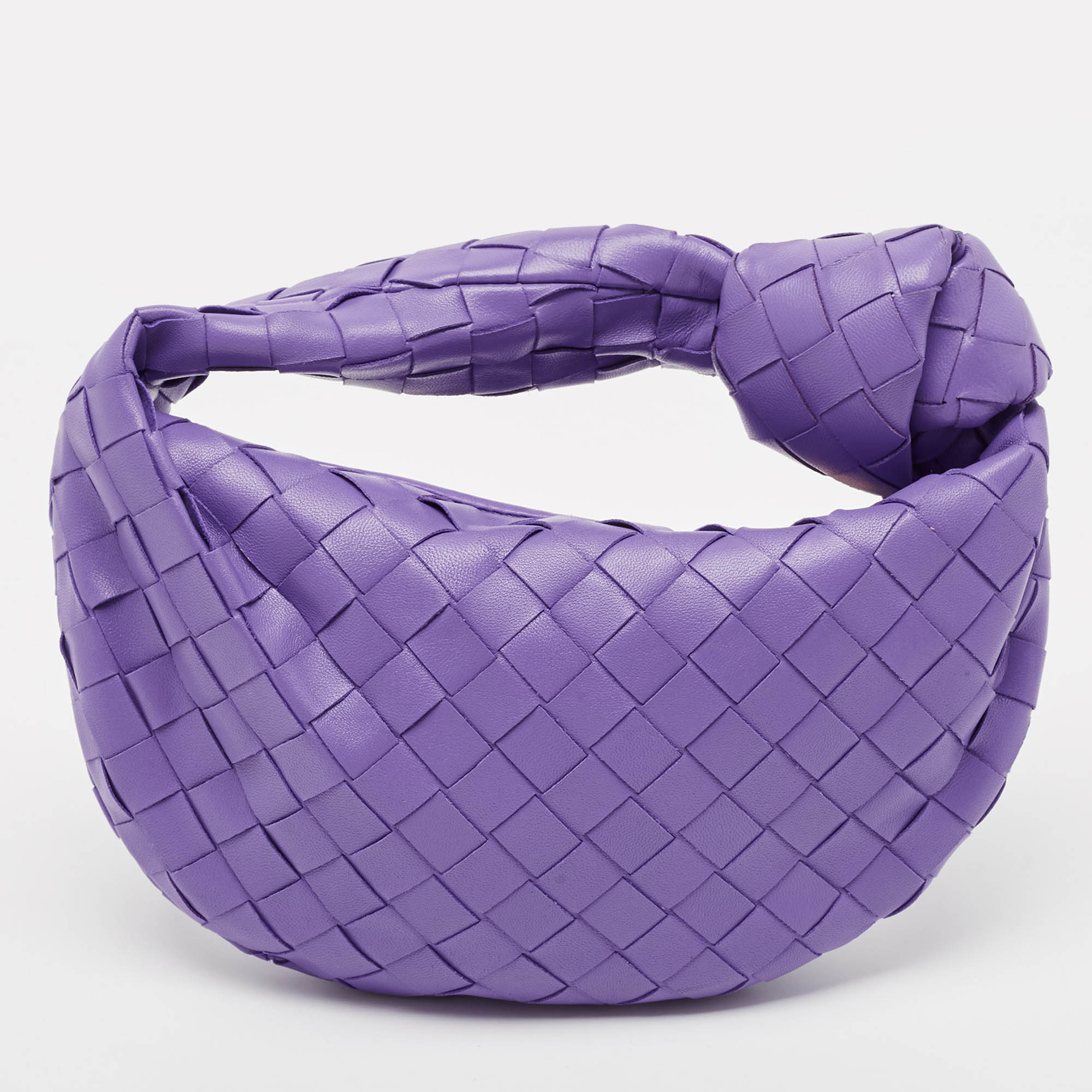 

Bottega Veneta Purple Intrecciato Leather Mini BV Jodie Bag