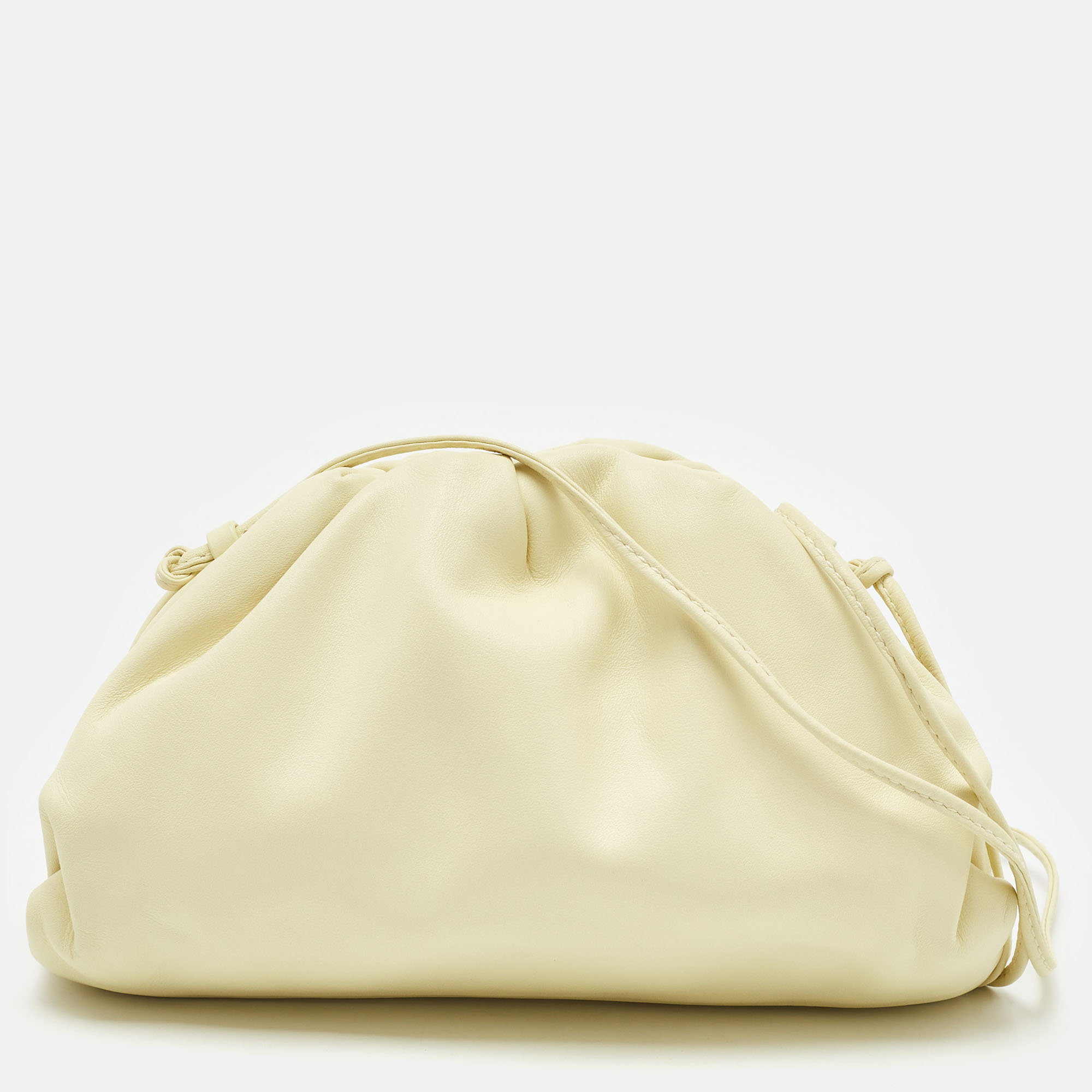 

Bottega Veneta Light Yellow Leather Mini The Pouch Bag