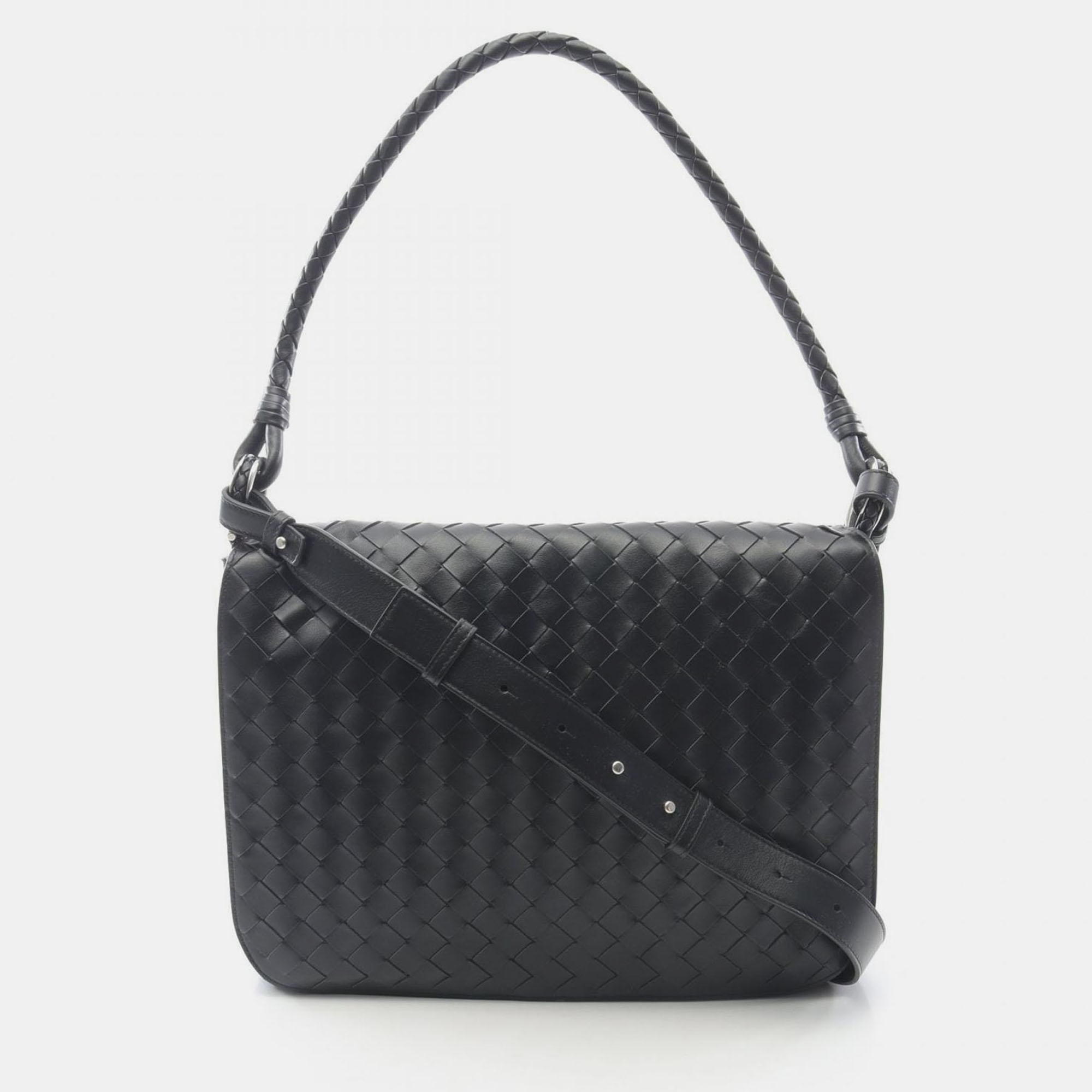 

Bottega Veneta Swing Black Intrecciato Leather Shoulder Bag