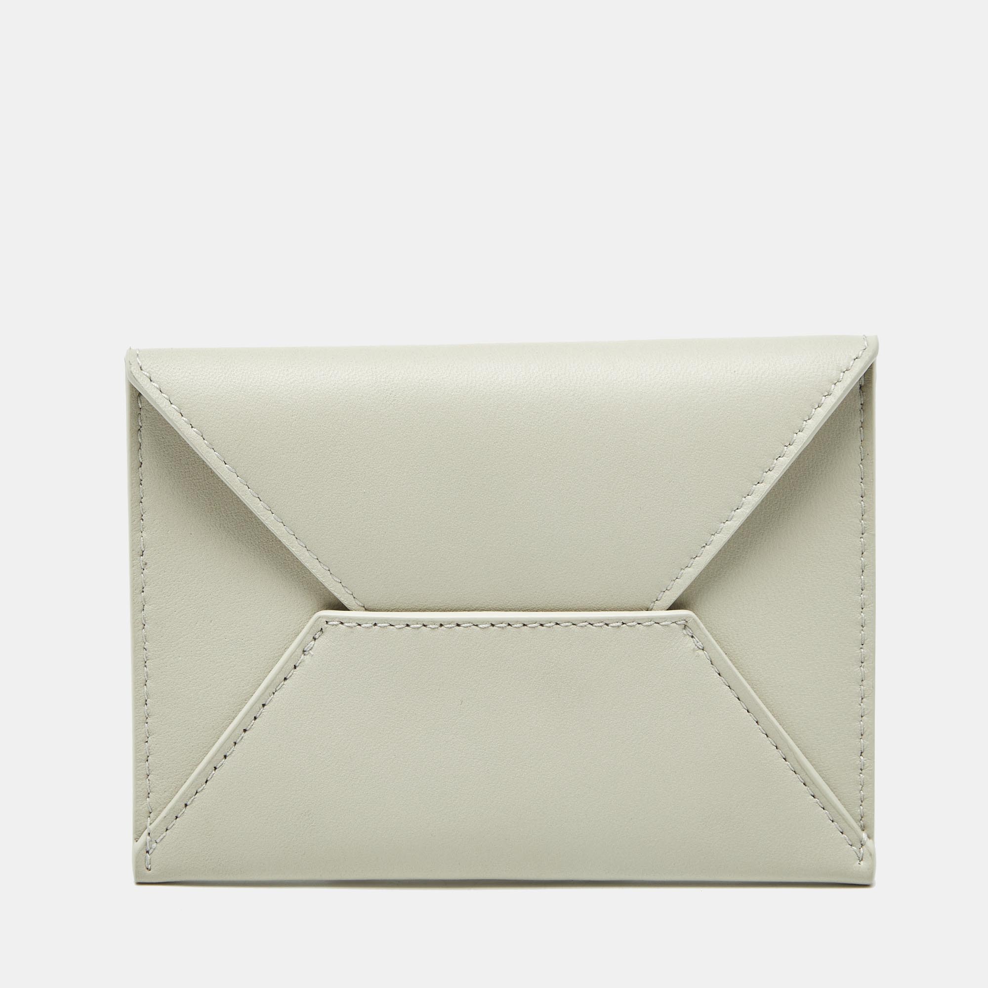 

Bottega Veneta Off White Leather Envelope Card Holder