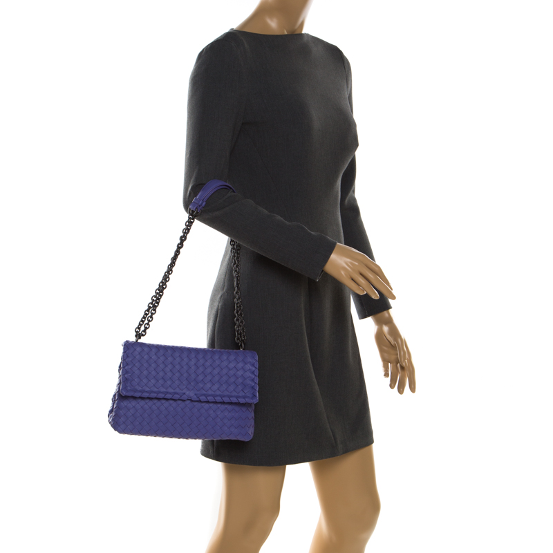 

Bottega Veneta Purple Intrecciato Leather Olimpia Shoulder Bag