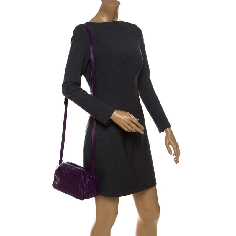 

Bottega Veneta Purple Intrecciato Leather Camera Crossbody Bag