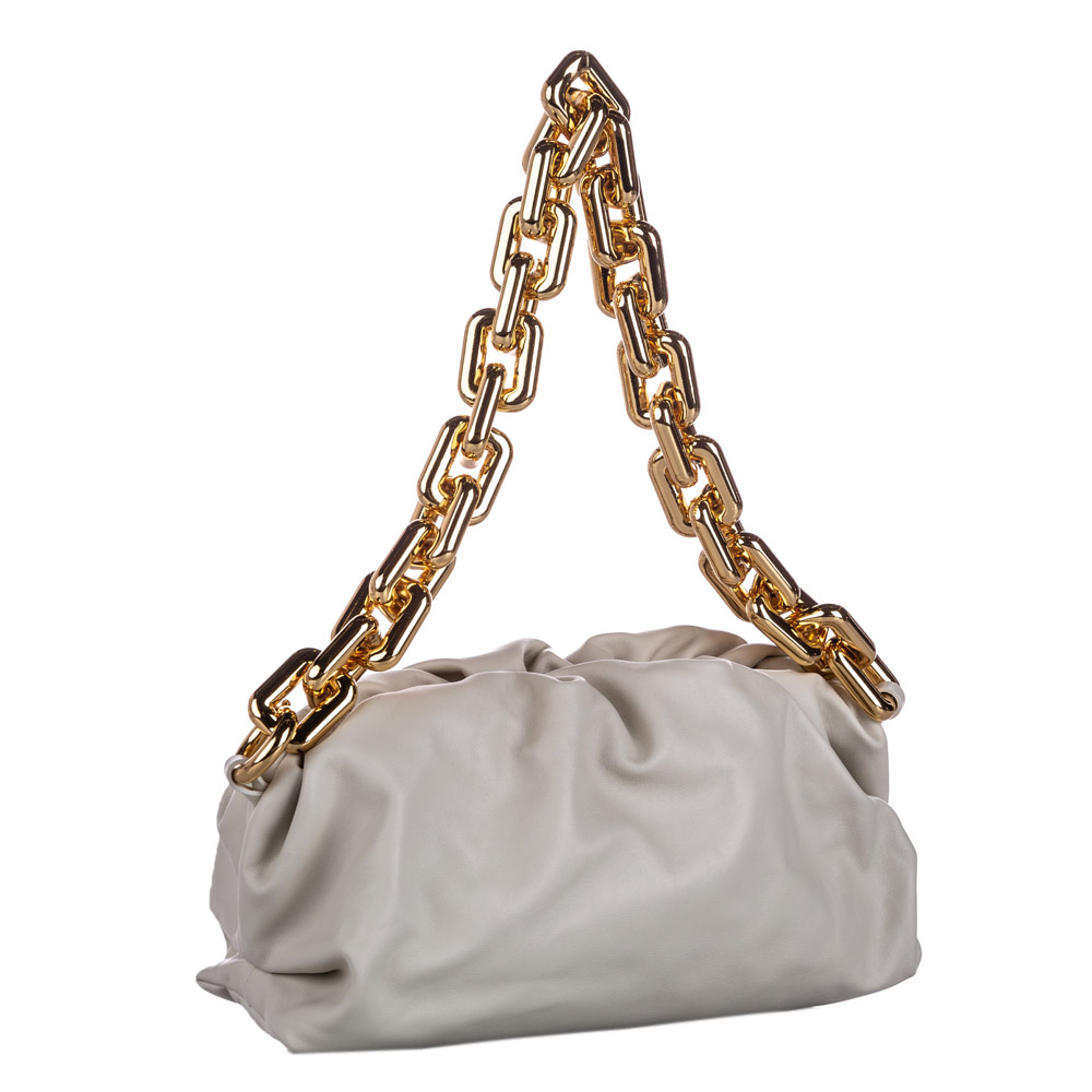 

Bottega Veneta Grey Leather Chain Pouch Shoulder Bag