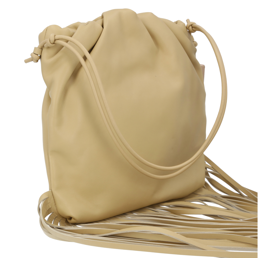 

Bottega Veneta Beige Leather The Fringe Pouch Shoulder Bag