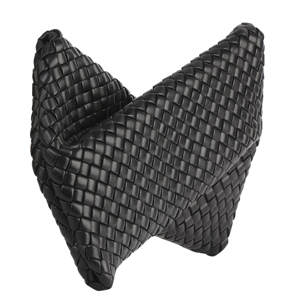 

Bottega Veneta Black Leather Criss Cross Clutch