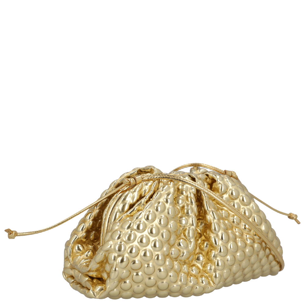 

Bottega Veneta Gold Lambskin Leather Mini Clutch Bag