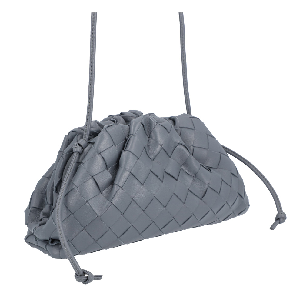 

Bottega Veneta Grey Lambskin Leather Mini Clutch Bag