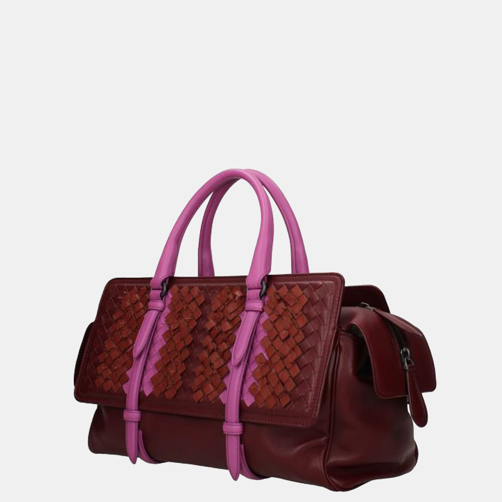 

Bottega Veneta Red Leather Satchel Bag