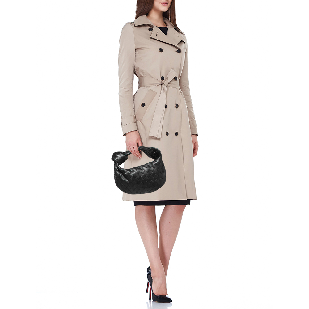

Bottega Veneta Black Intrecciato Leather Mini Jodie Hobo