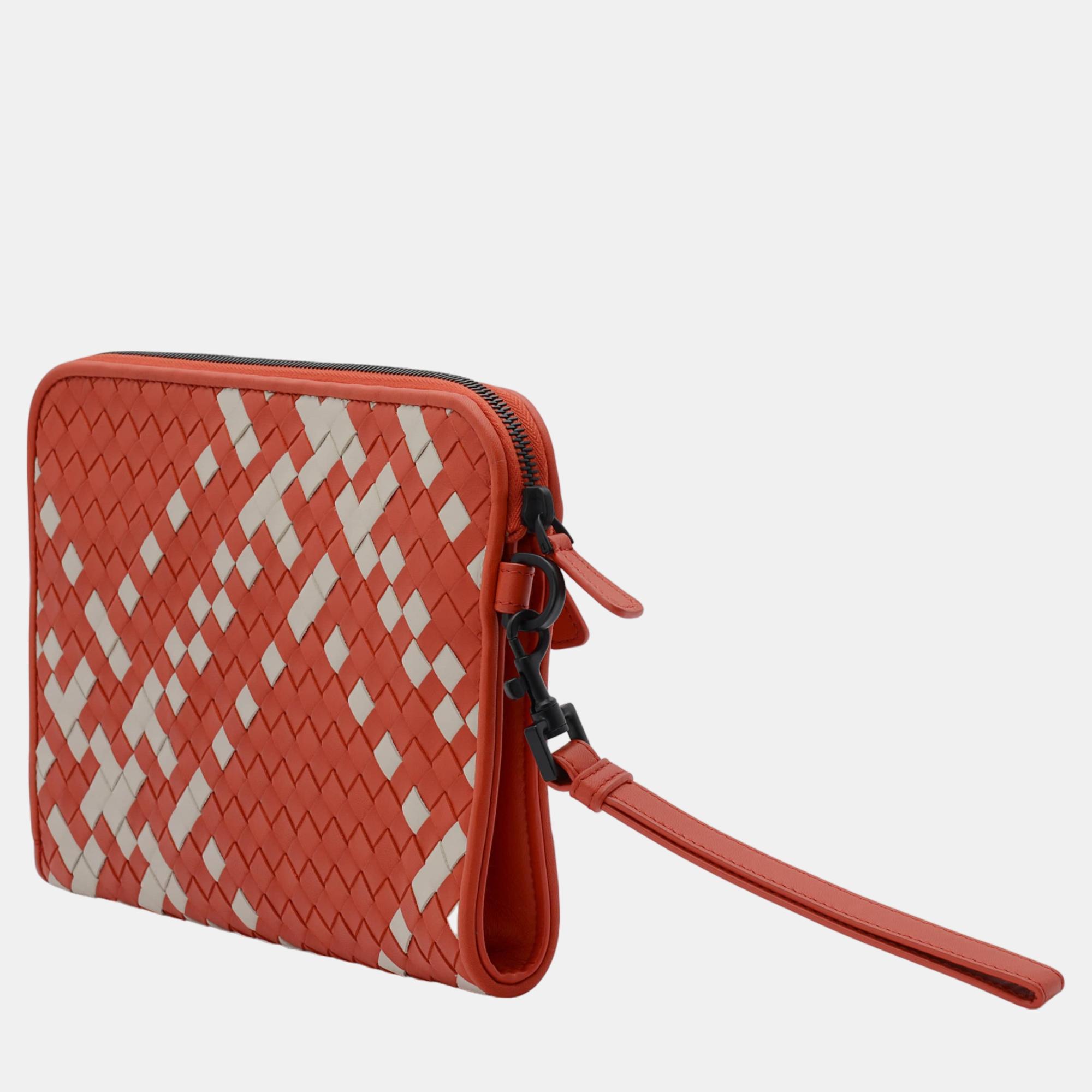 

Bottega Veneta Intrecciato Red Leather Document Case