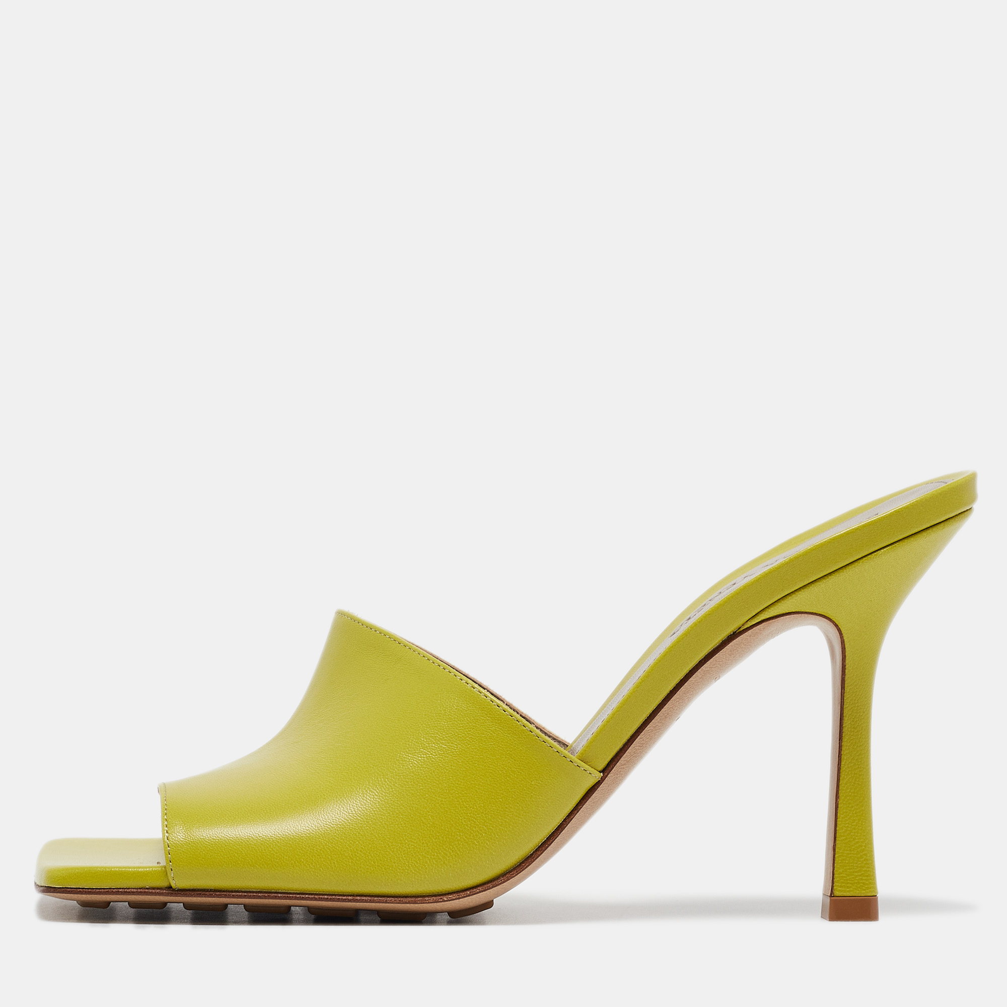 

Bottega Veneta Green Leather Strech Mules Size