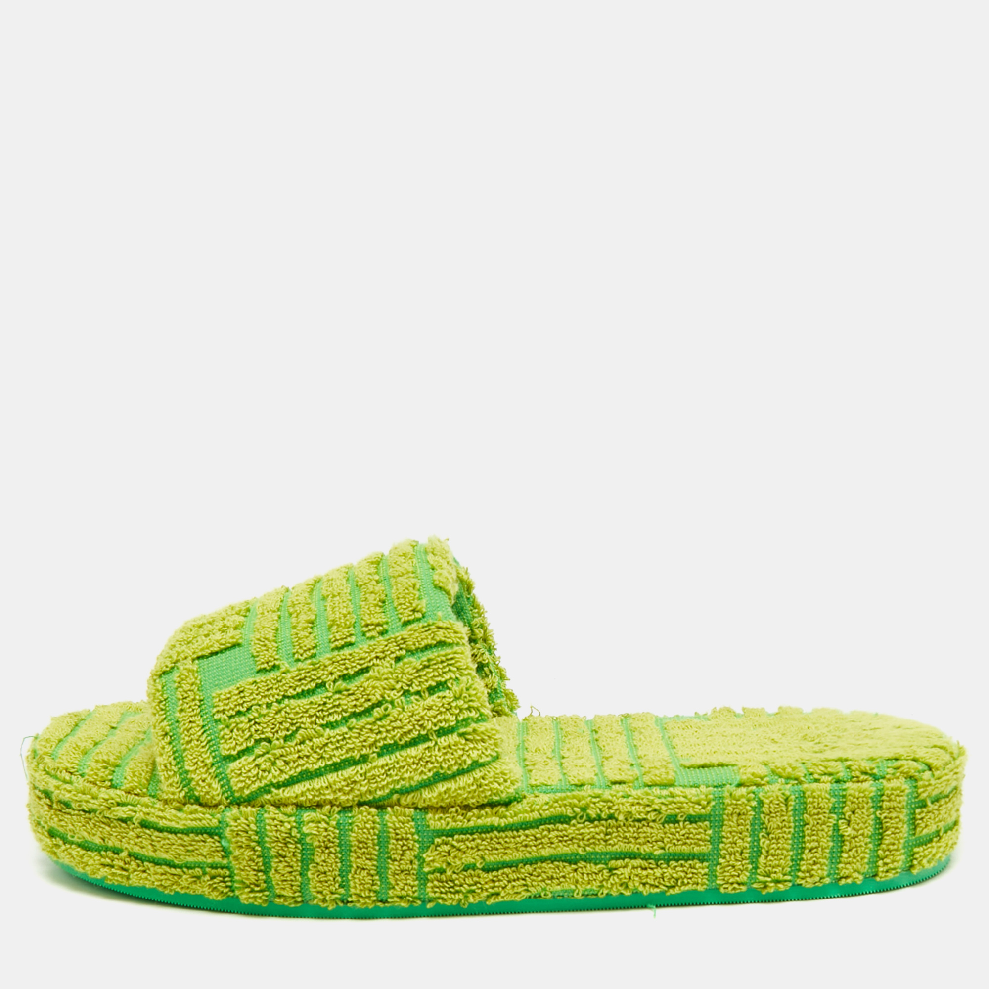 

Bottega Veneta Size  Green/Yellow Fabric Pool Slide