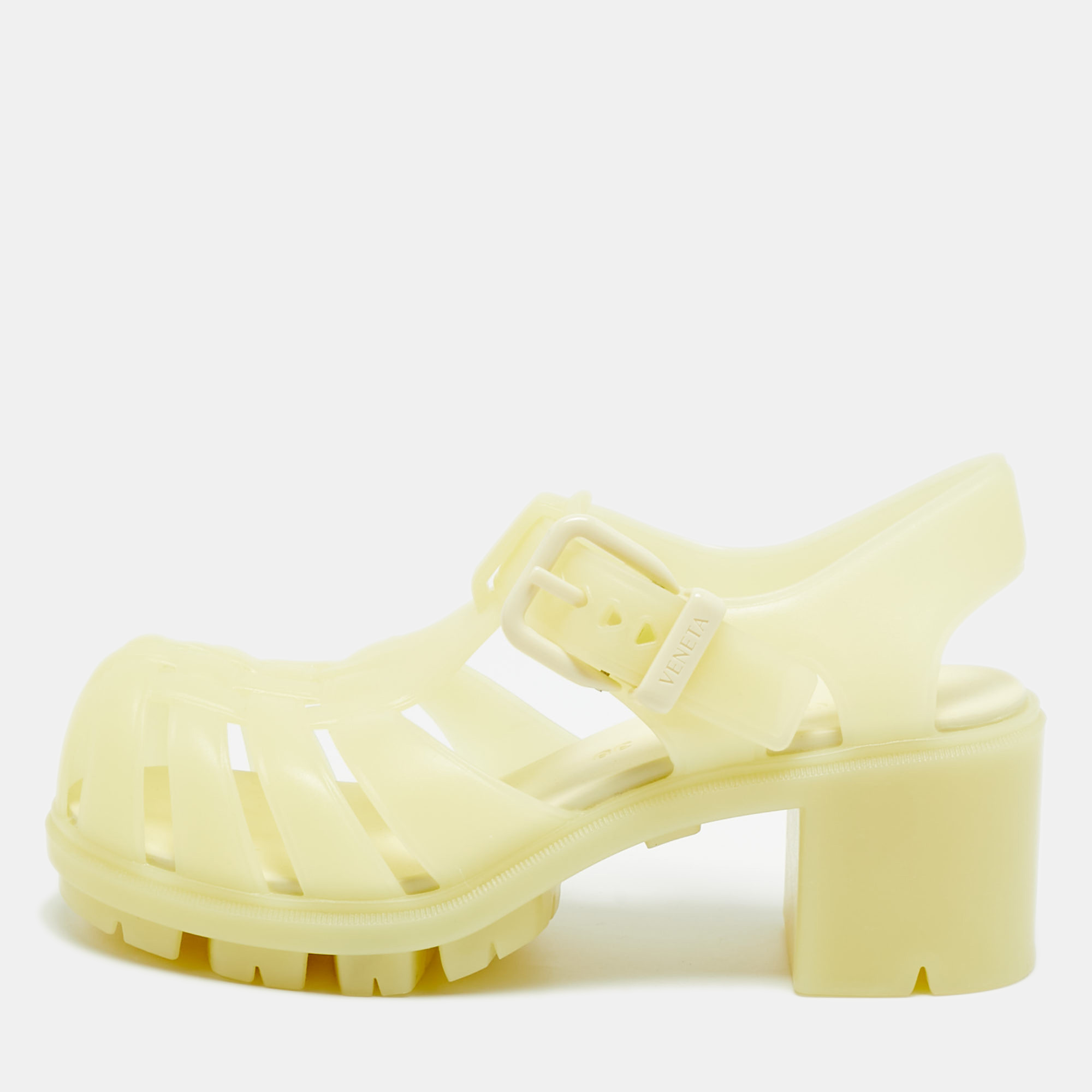 

Bottega Veneta Gertie fisherman Size  Green Rubber Ankle Strap Sandals