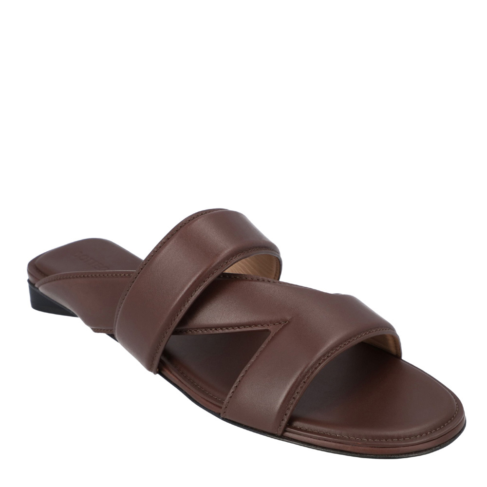 

Bottega Veneta Brown Leather Slides Size EU