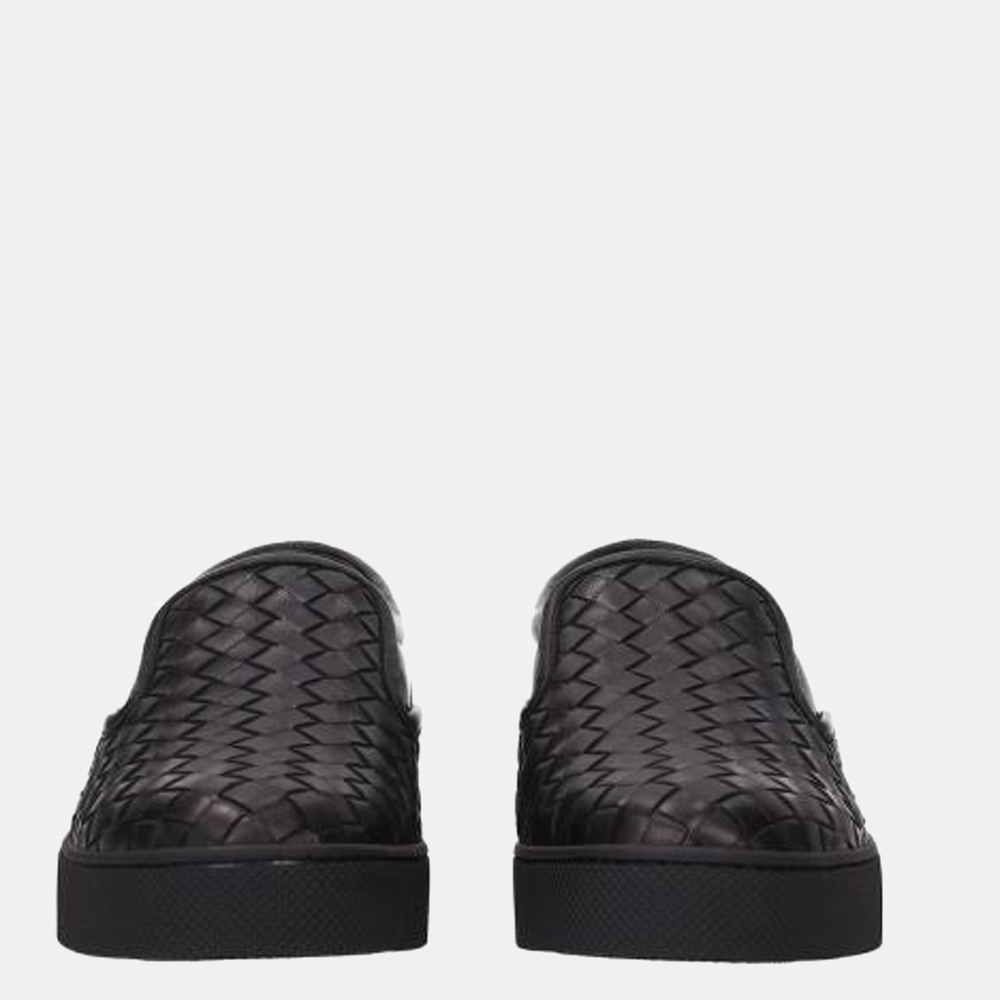 

Bottega Veneta Black Leather Intrecciato Slip On Sneakers Size US 7.5 EU